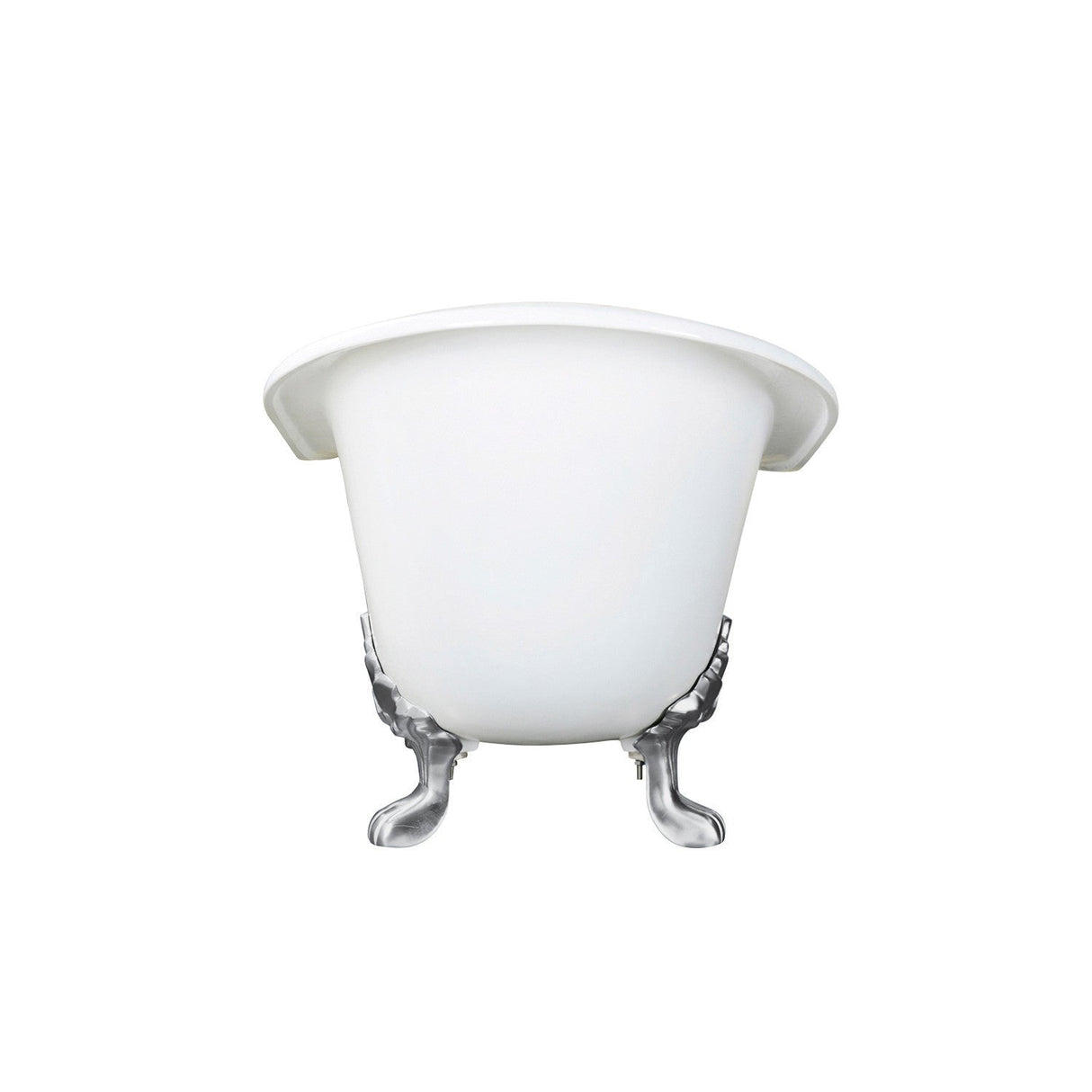 Aqua Eden VCT7DS6130NC1 61-Inch Cast Iron Double Slipper Clawfoot Tub with 7-Inch Faucet Drillings, White/Polished Chrome