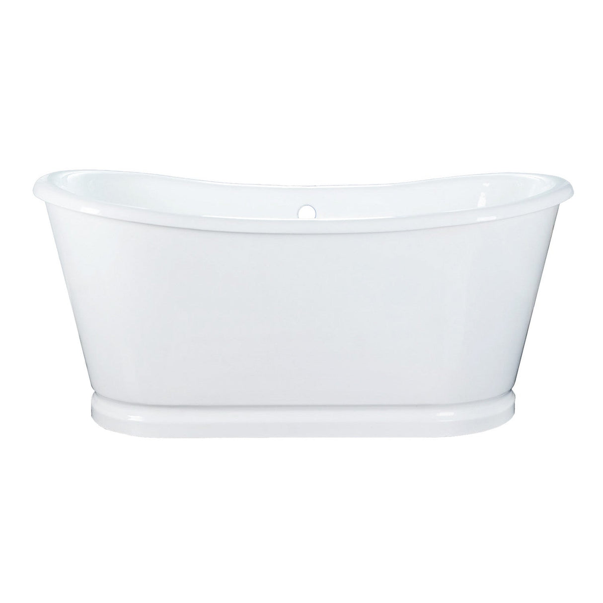 Aqua Eden VCTDS662829 66-Inch Double Slipper Cast Iron Skirted Pedestal Tub, White