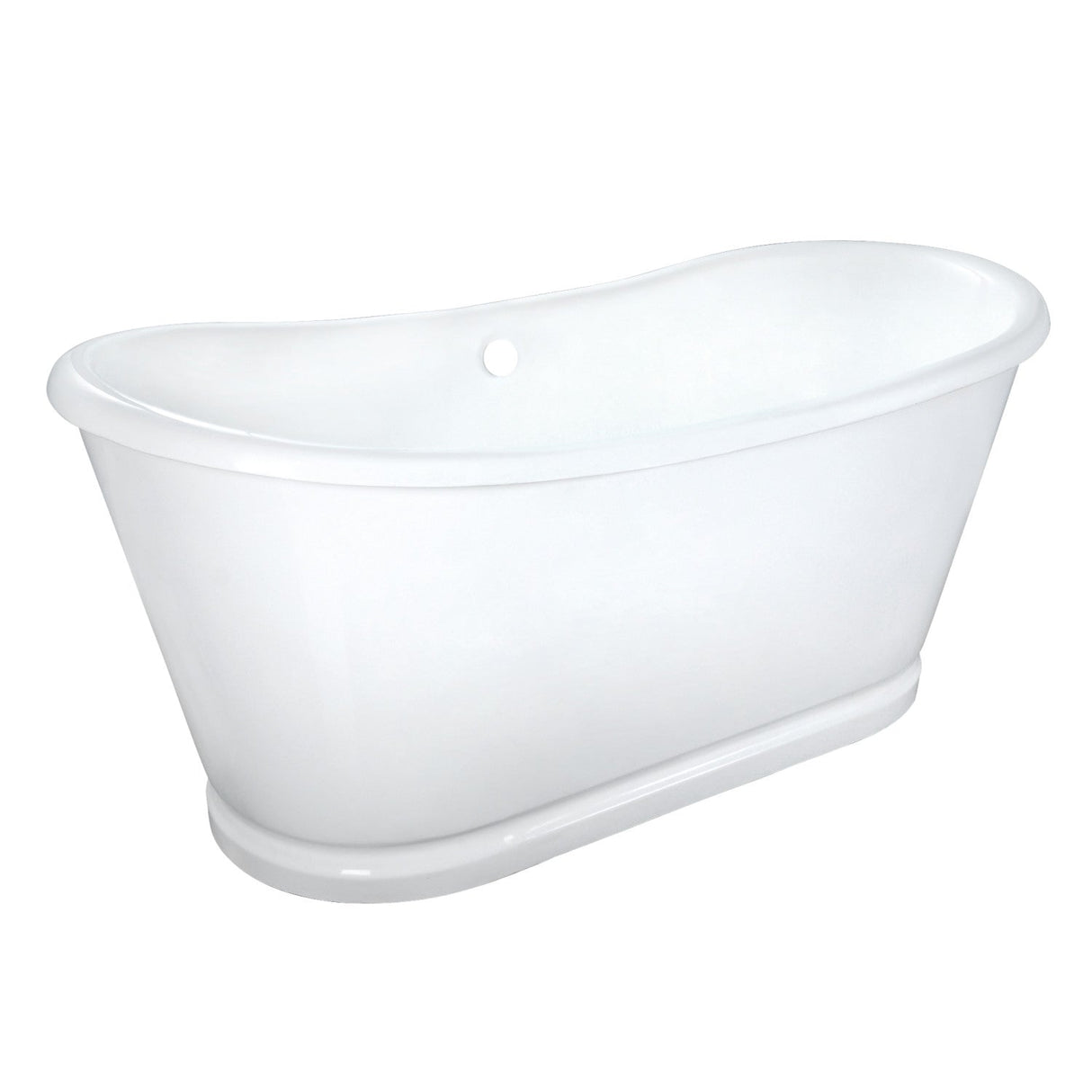 Aqua Eden VCTDS723129 72-Inch Double Slipper Cast Iron Skirted Pedestal Tub, White