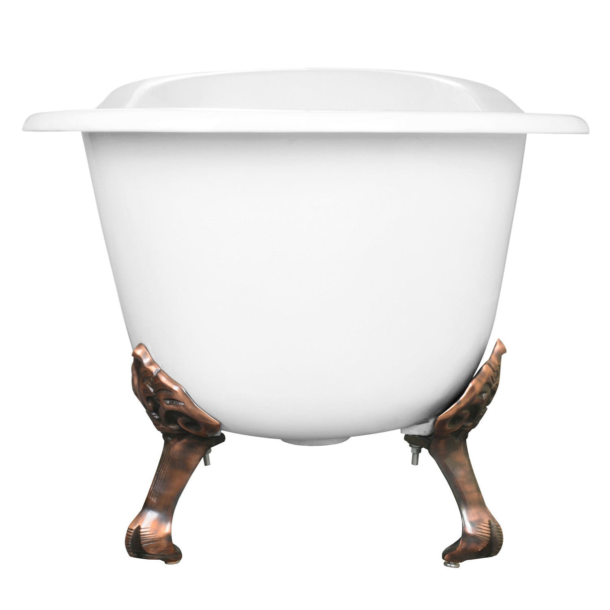 Tazatina VCTND5731B5 57-Inch Cast Iron Single Slipper Clawfoot Tub (No Faucet Drillings), White/Oil Rubbed Bronze
