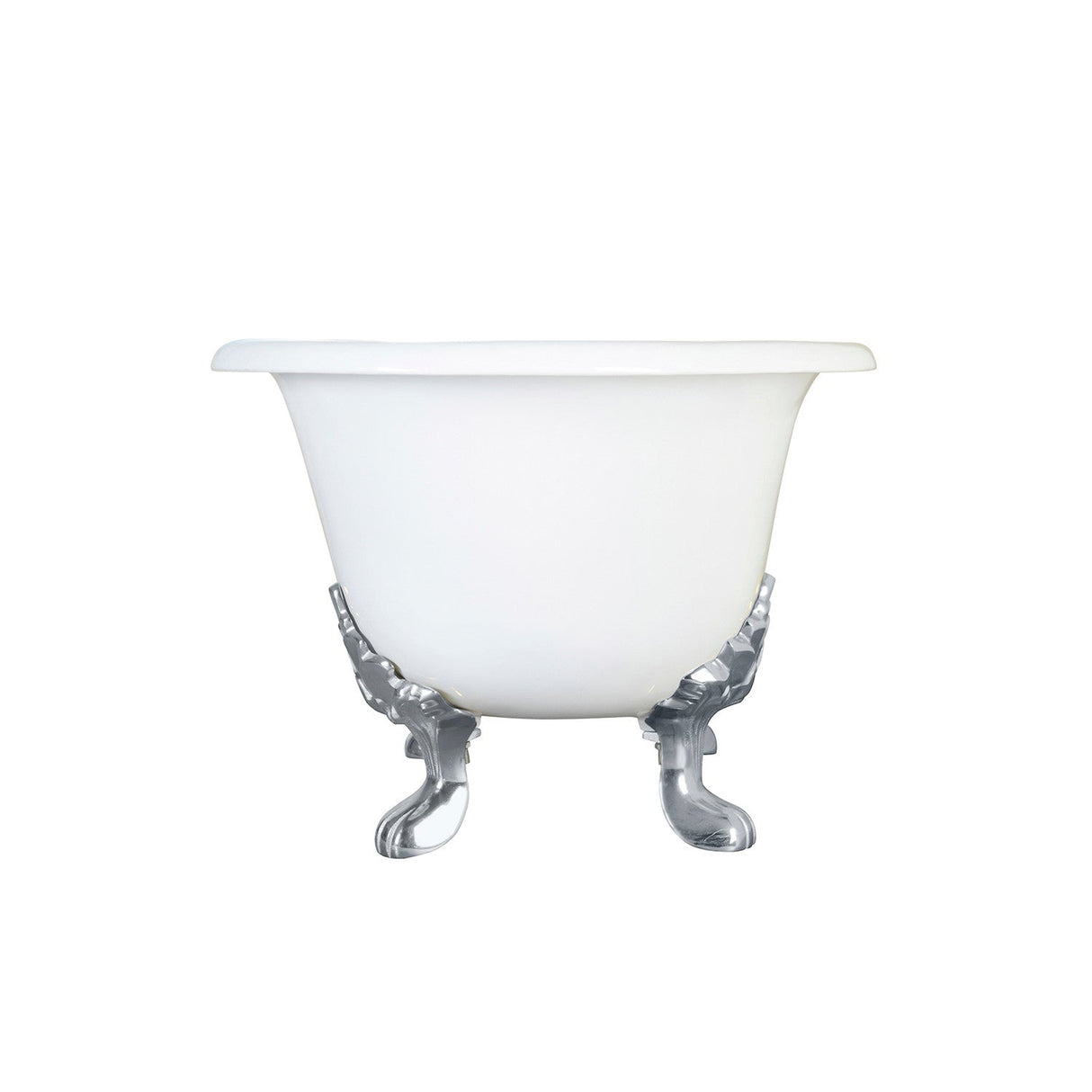 Aqua Eden VCTND603119NC1 60-Inch Cast Iron Double Ended Clawfoot Tub (No Faucet Drillings), White/Polished Chrome