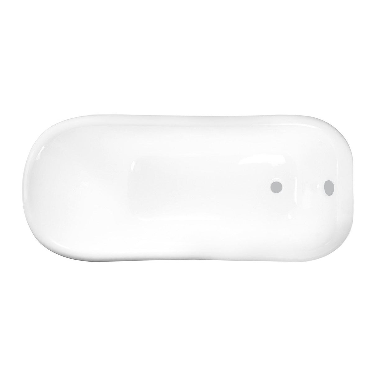 Aqua Eden VCTND663028 67-Inch Cast Iron Single Slipper Pedestal Tub (No Faucet Drillings), White