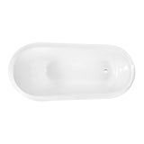 Aqua Eden VCTND673122ZB1 67-Inch Cast Iron Single Slipper Clawfoot Tub (No Faucet Drillings), White/Polished Chrome
