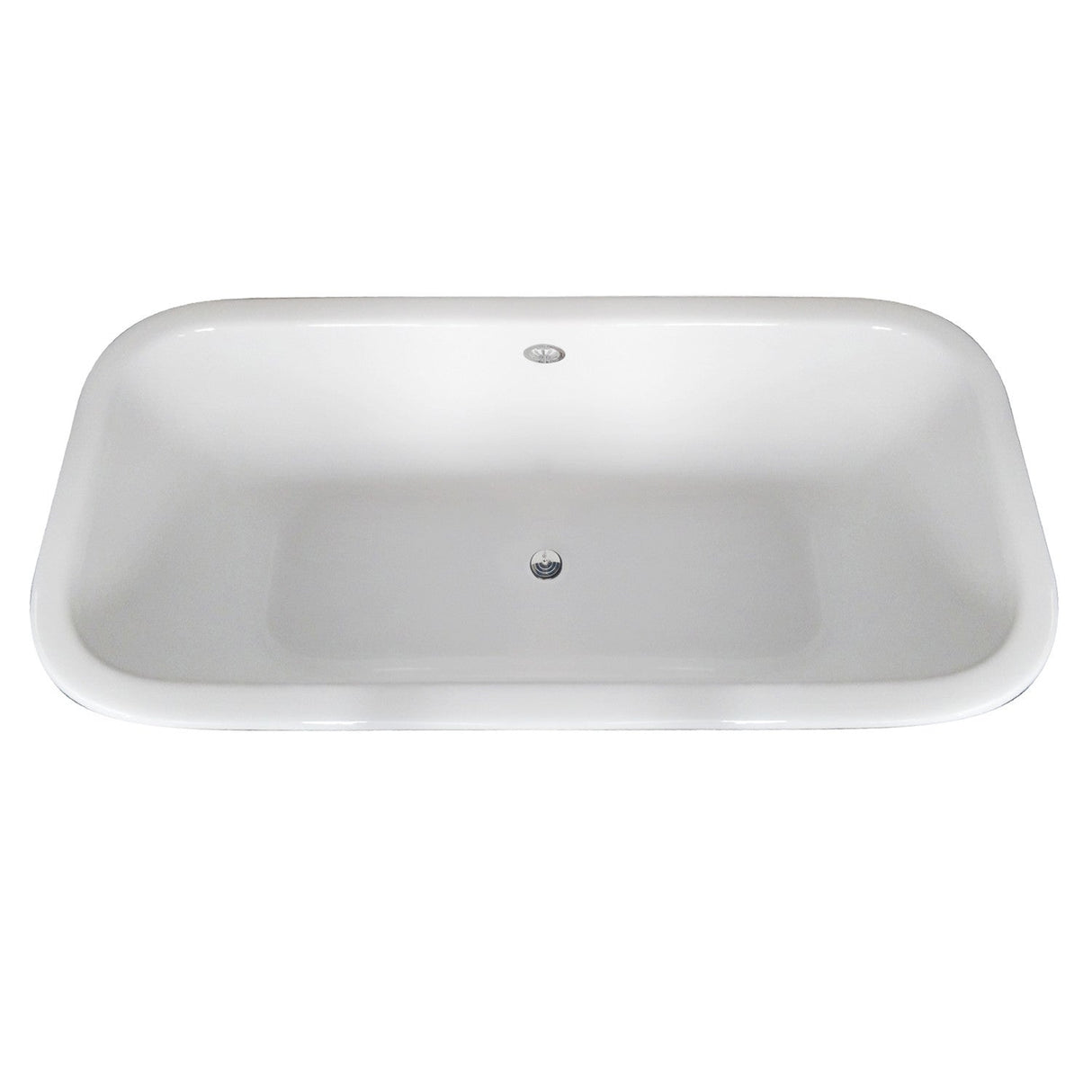 Aqua Eden VCTQND6732NL2 67-Inch Cast Iron Double Ended Clawfoot Tub (No Faucet Drillings), White/Polished Brass