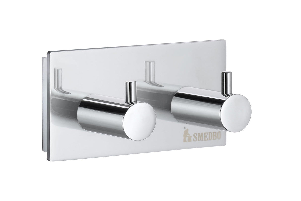 Smedbo Pool Double Towel Hook in Polished Chrome