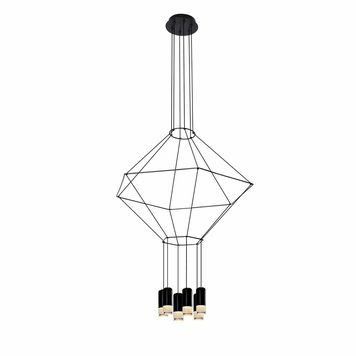 VONN Expression VEP28106BL 27" 6-Light ETL Certified Integrated LED Height Adjustable Pendant in Black