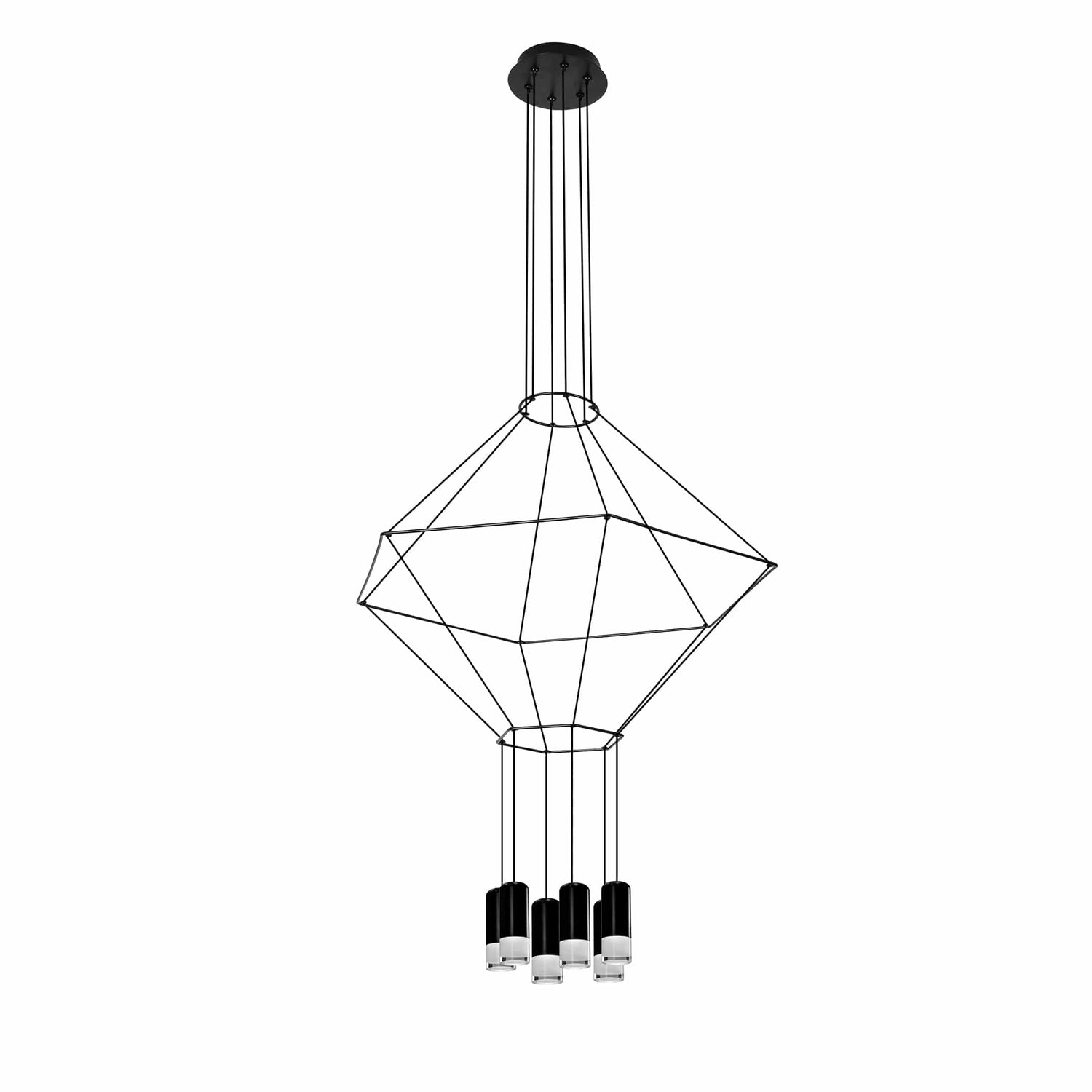 VONN Expression VEP28106BL 27" 6-Light ETL Certified Integrated LED Height Adjustable Pendant in Black