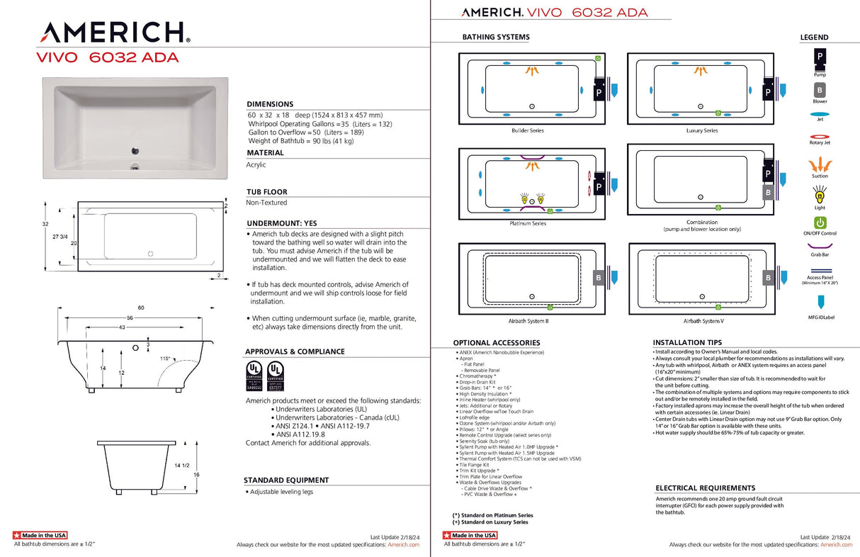 Americh VO6032ADAB-BI Vivo 6032 ADA - Builder Series - Biscuit