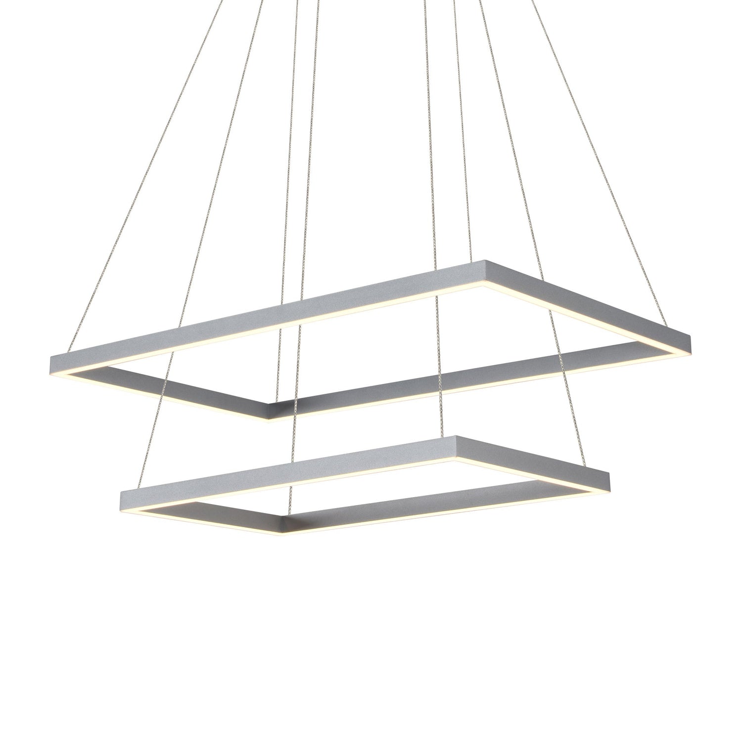 VONN Atria Duo VMC31710AL 29" Integrated LED ETL Certified Chandelier, Height Adjustable Silver Pendant