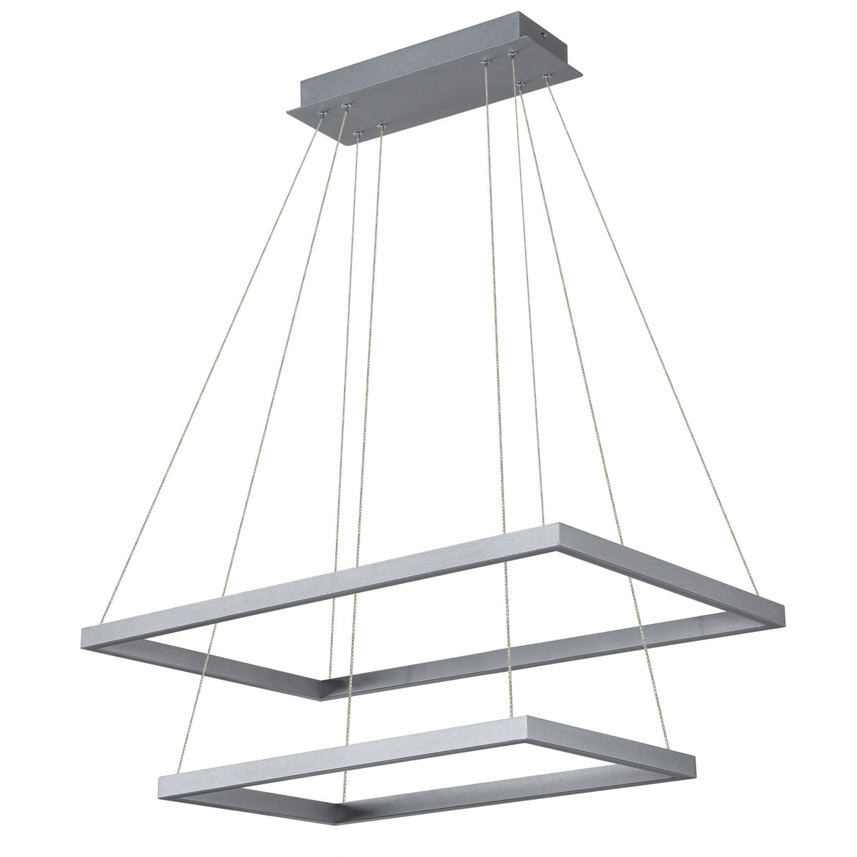 VONN Atria Duo VMC31710AL 29" Integrated LED ETL Certified Chandelier, Height Adjustable Silver Pendant