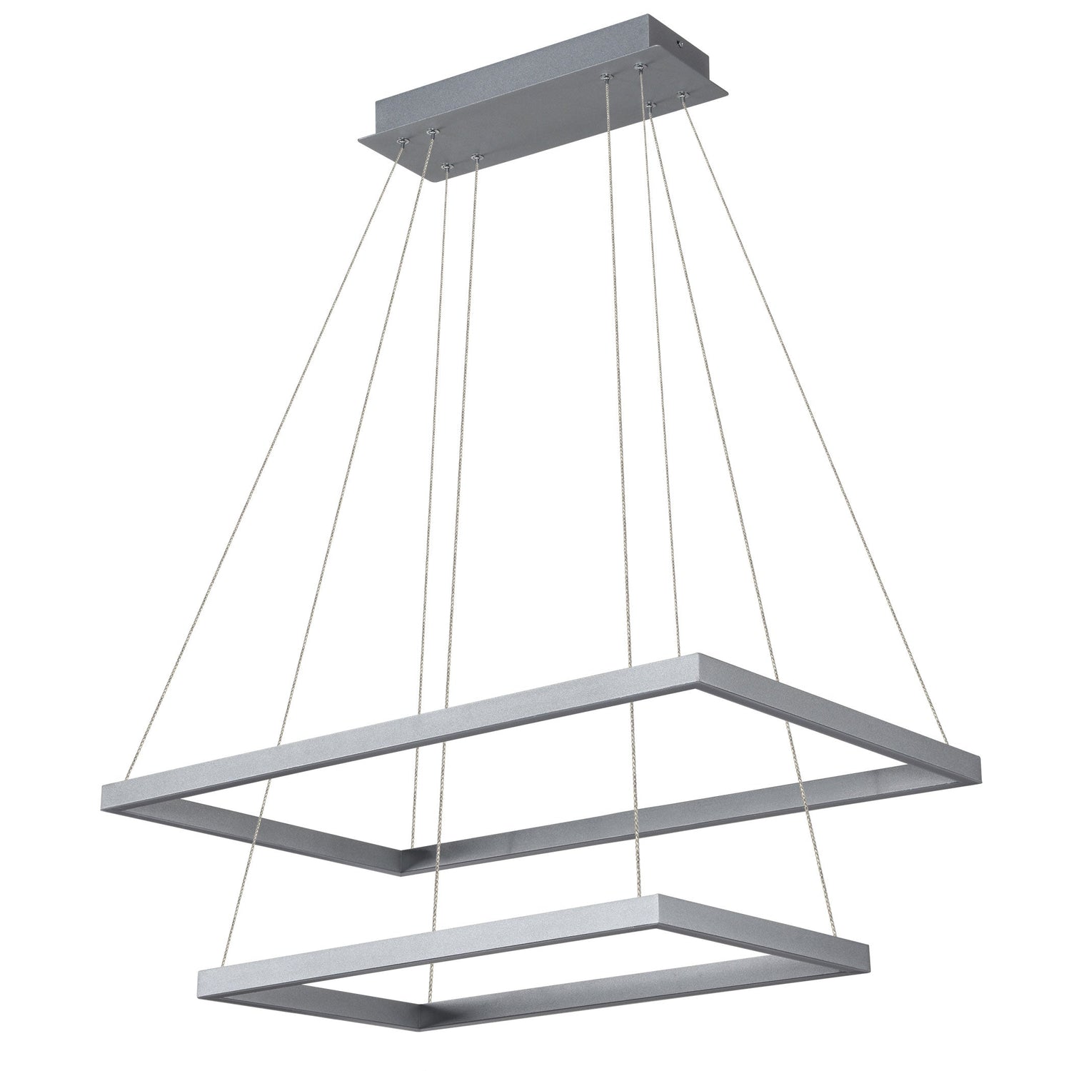 VONN Atria Duo VMC31710AL 29" Integrated LED ETL Certified Chandelier, Height Adjustable Silver Pendant