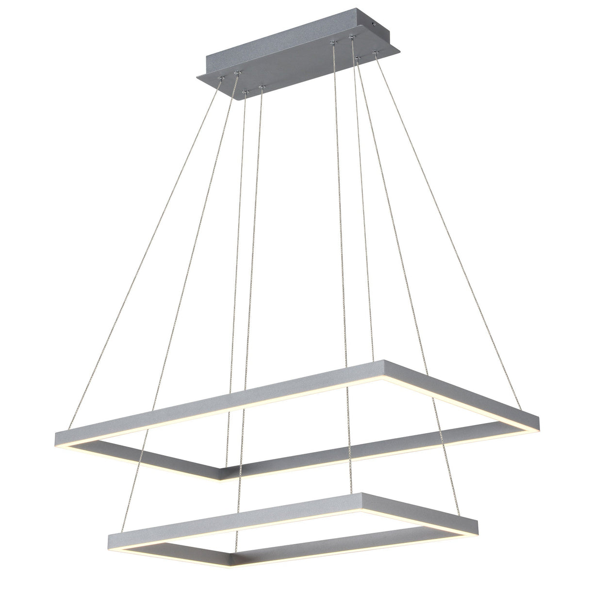 VONN Atria Duo VMC31710AL 29" Integrated LED ETL Certified Chandelier, Height Adjustable Silver Pendant