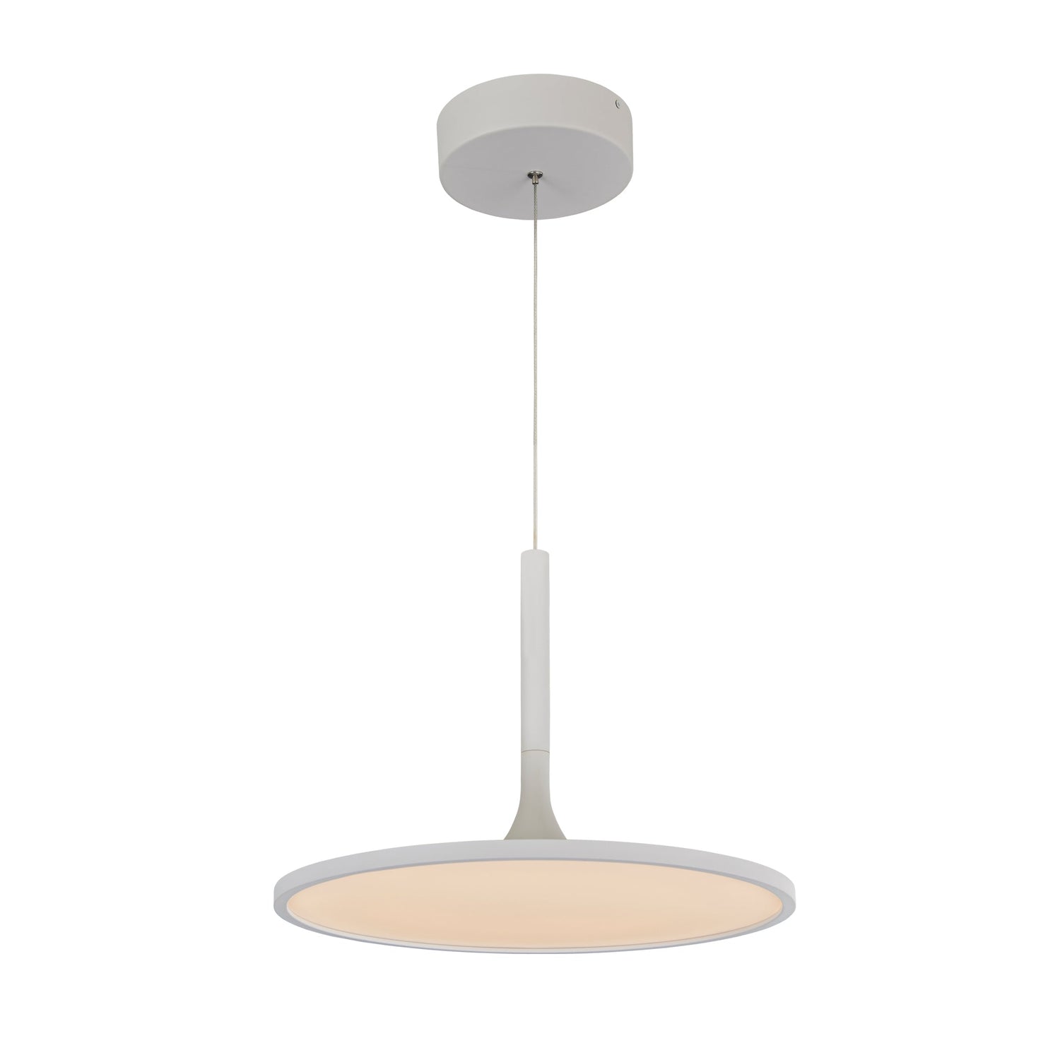VONN Salm VMC31810SW 17" Integrated LED ETL Certified Pendant, Height Adjustable Disc Chandelier in White
