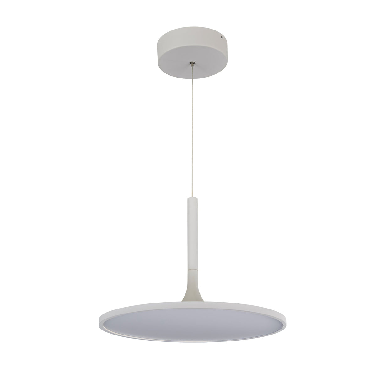 VONN Salm VMC31810SW 17" Integrated LED ETL Certified Pendant, Height Adjustable Disc Chandelier in White