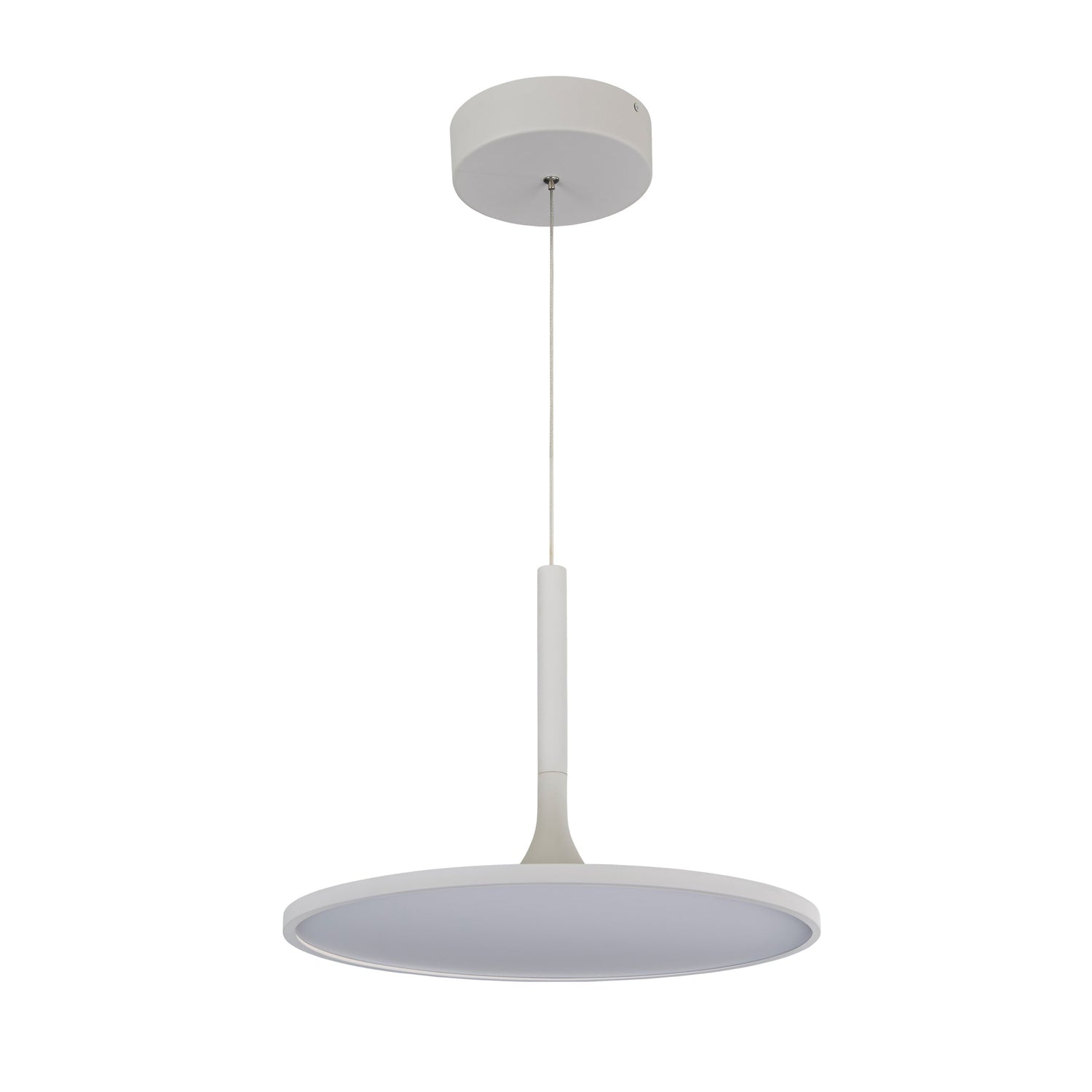 VONN Salm VMC31810SW 17" Integrated LED ETL Certified Pendant, Height Adjustable Disc Chandelier in White