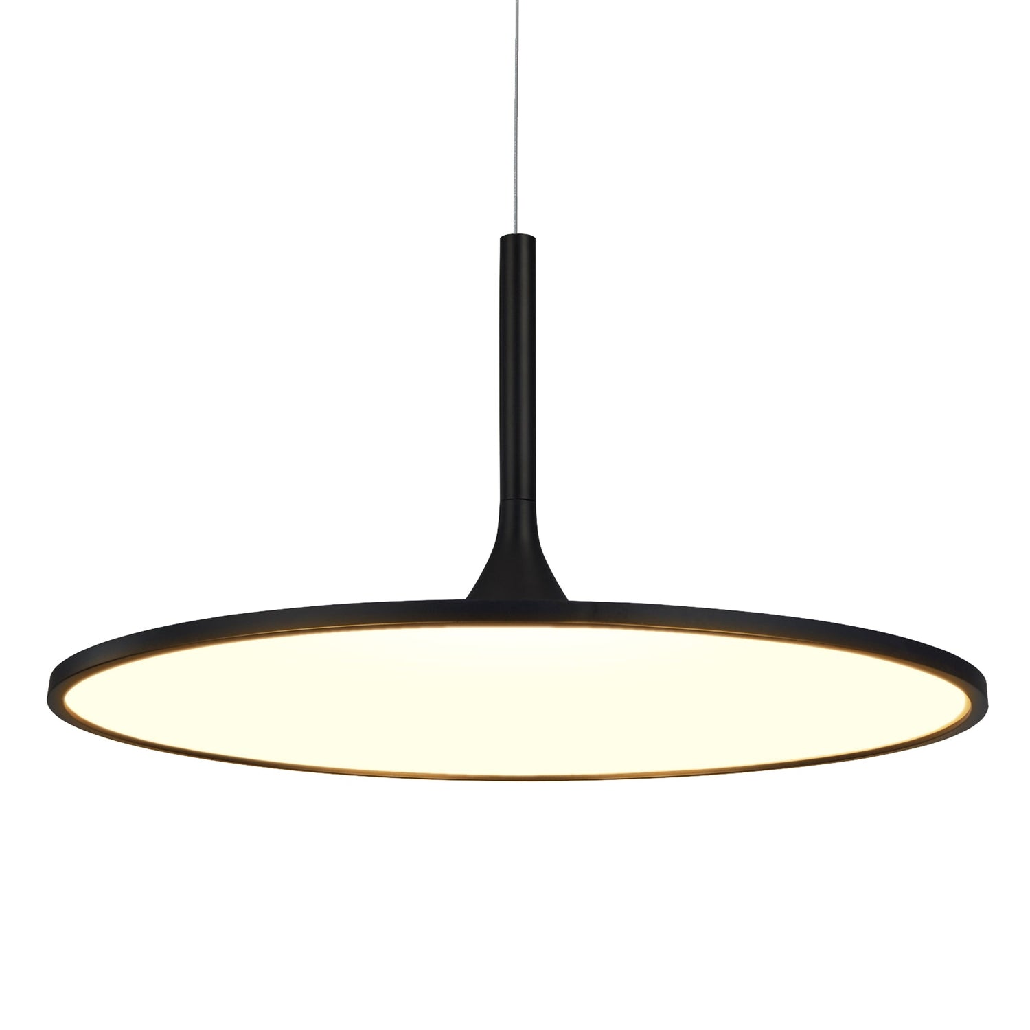 VONN Salm VMC31820BL 24" Integrated LED ETL Certified Pendant, Height Adjustable Disc Chandelier in Black