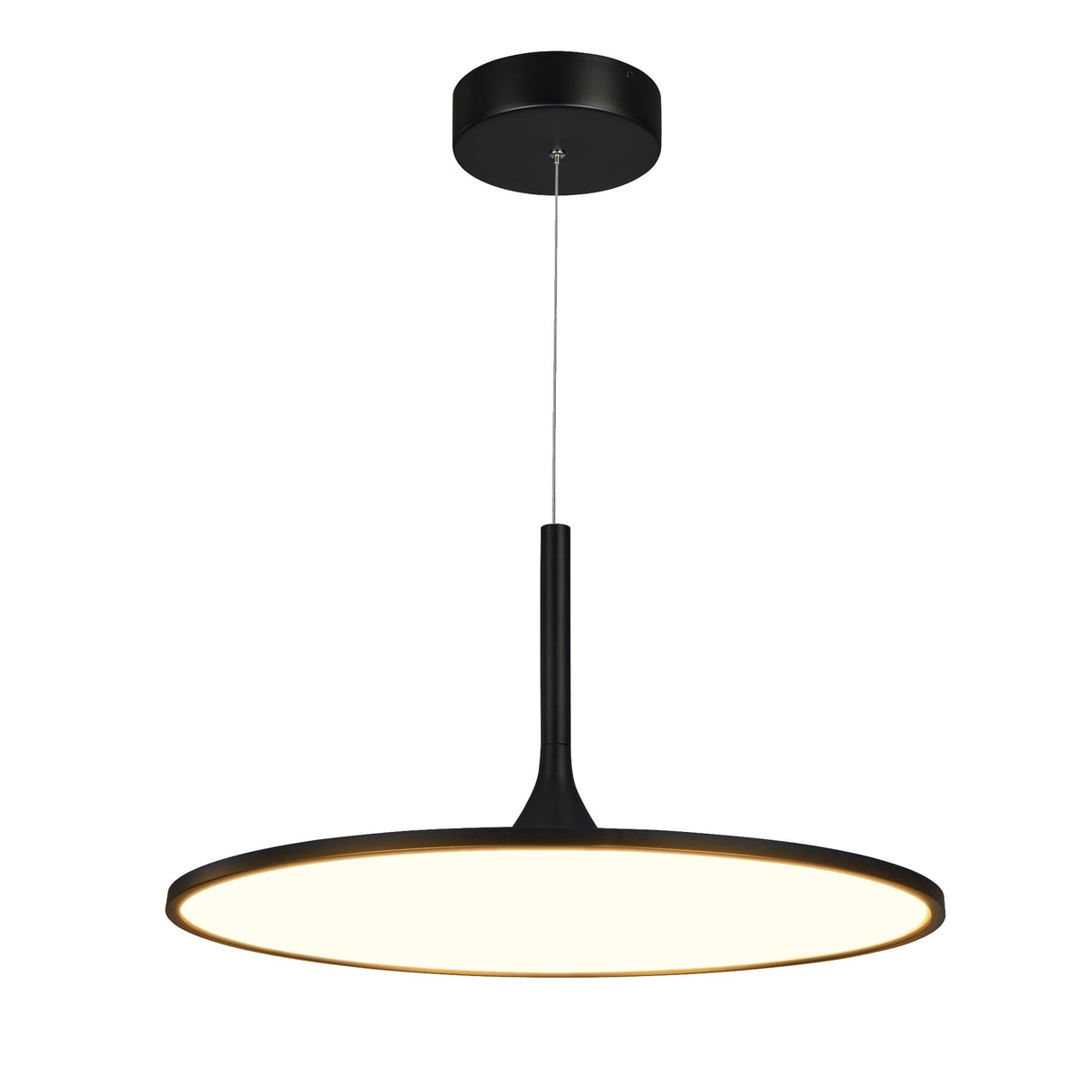 VONN Salm VMC31820BL 24" Integrated LED ETL Certified Pendant, Height Adjustable Disc Chandelier in Black