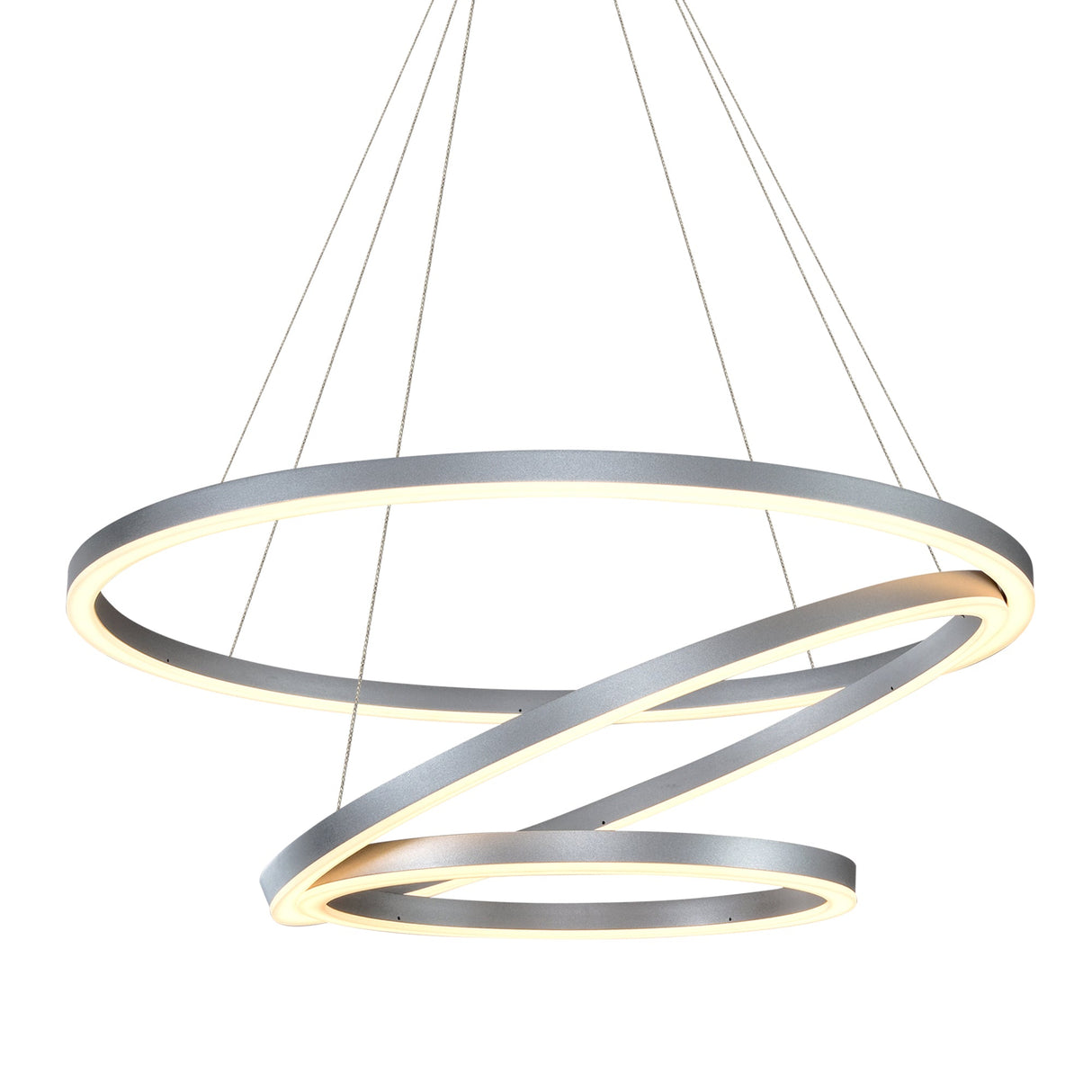 VONN Tania Trio VMC32500AL 32" Integrated LED ETL Certified Chandelier Height Adjustable Silver Pendant