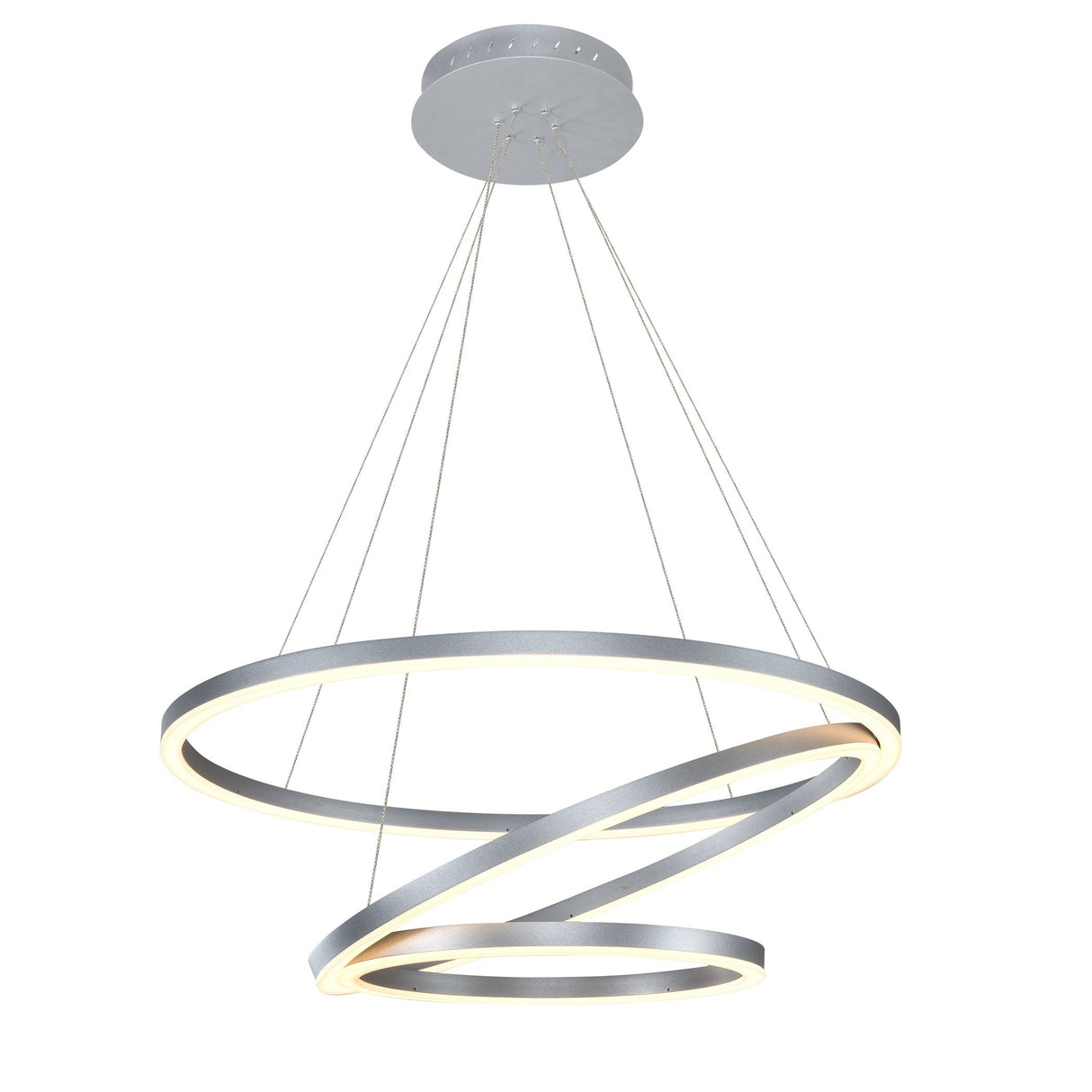 VONN Tania Trio VMC32500AL 32" Integrated LED ETL Certified Chandelier Height Adjustable Silver Pendant