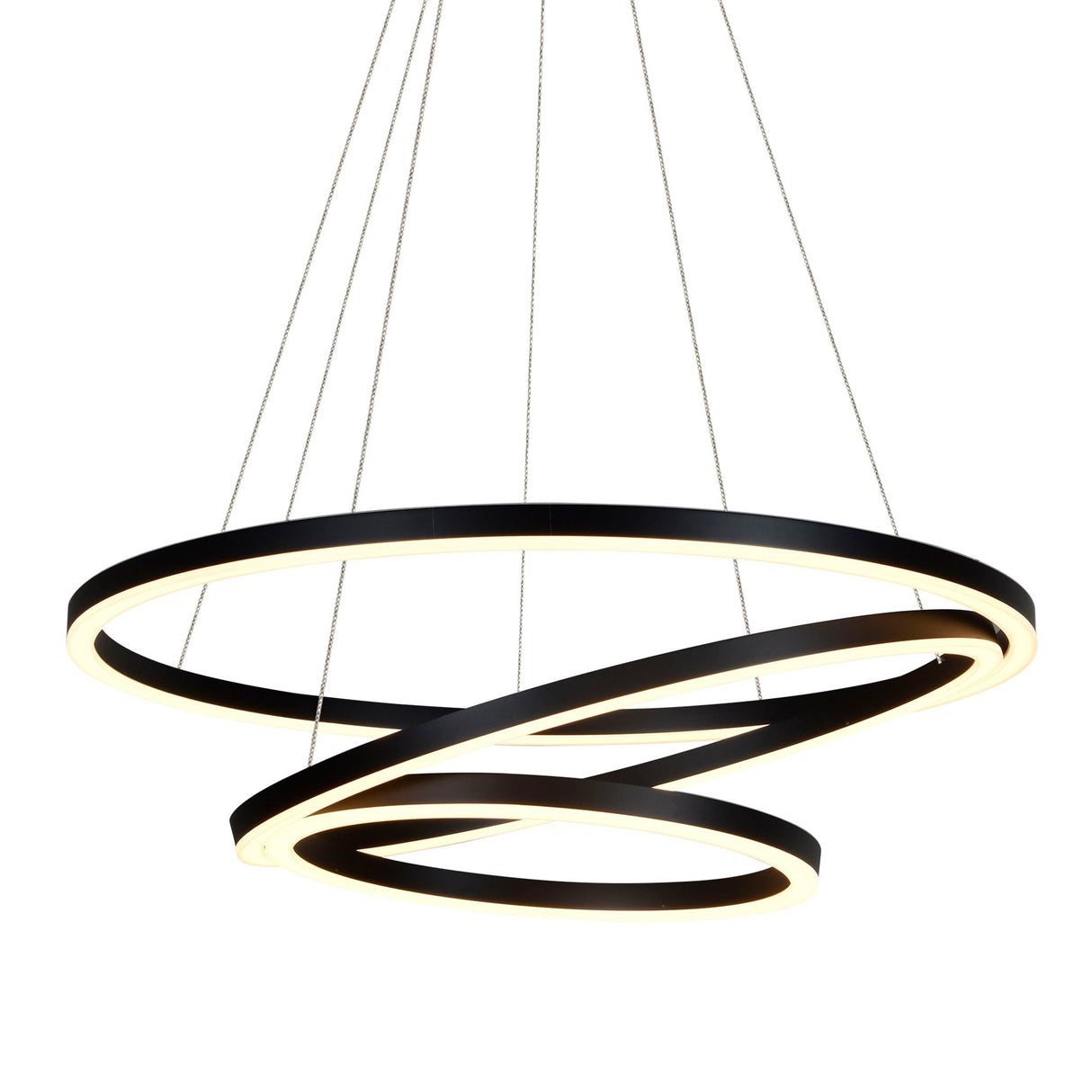 VONN Tania Trio VMC32500BL 32" Integrated LED ETL Certified Chandelier Height Adjustable Black Pendant