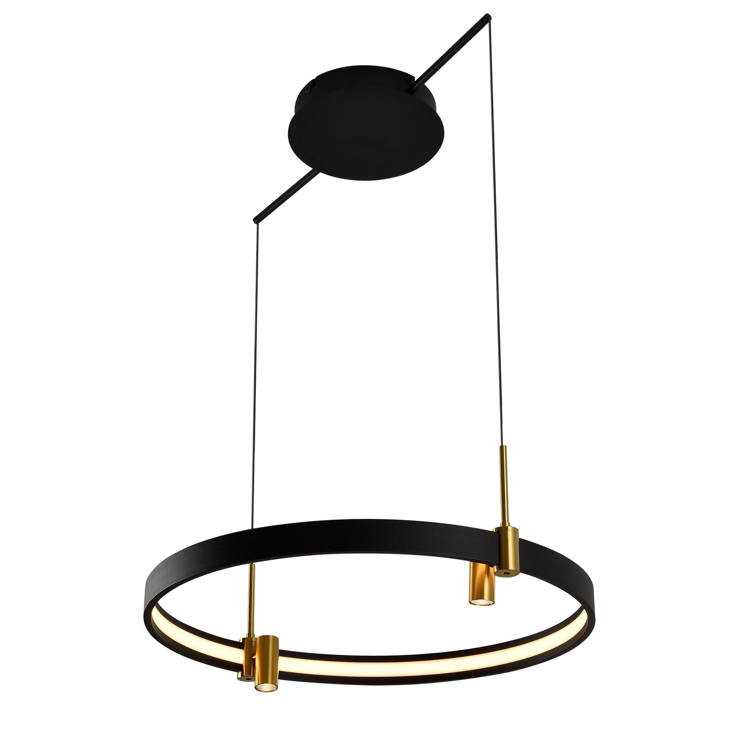 VONN Tania VMC33223BL 23" 100-277V Integrated LED ETL Certified Pendant, Height Adjustable Chandelier, Black