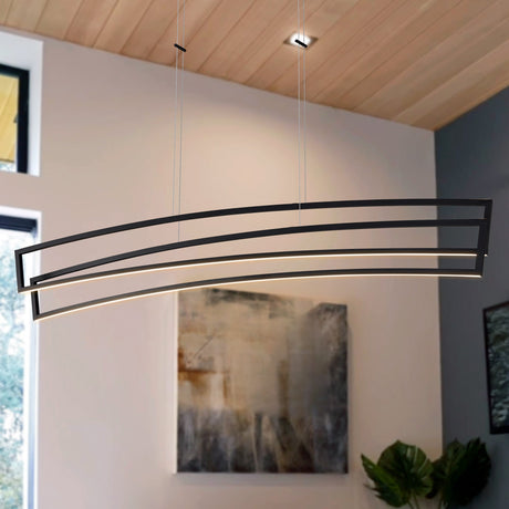 VONN Sirius VMC33440BL 46" ETL Certified Integrated LED Pendant, Height Adjustable Chandelier in Black