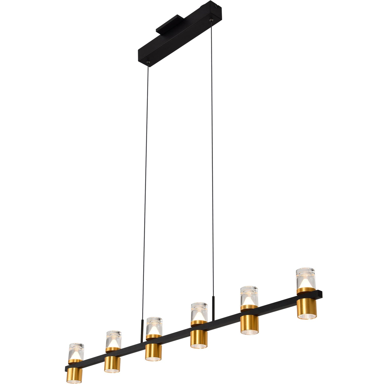 VONN Artisan Ellegi VMC34247BL 47" Integrated LED ETL Certified Pendant, Height Adjustable Chandelier, Black