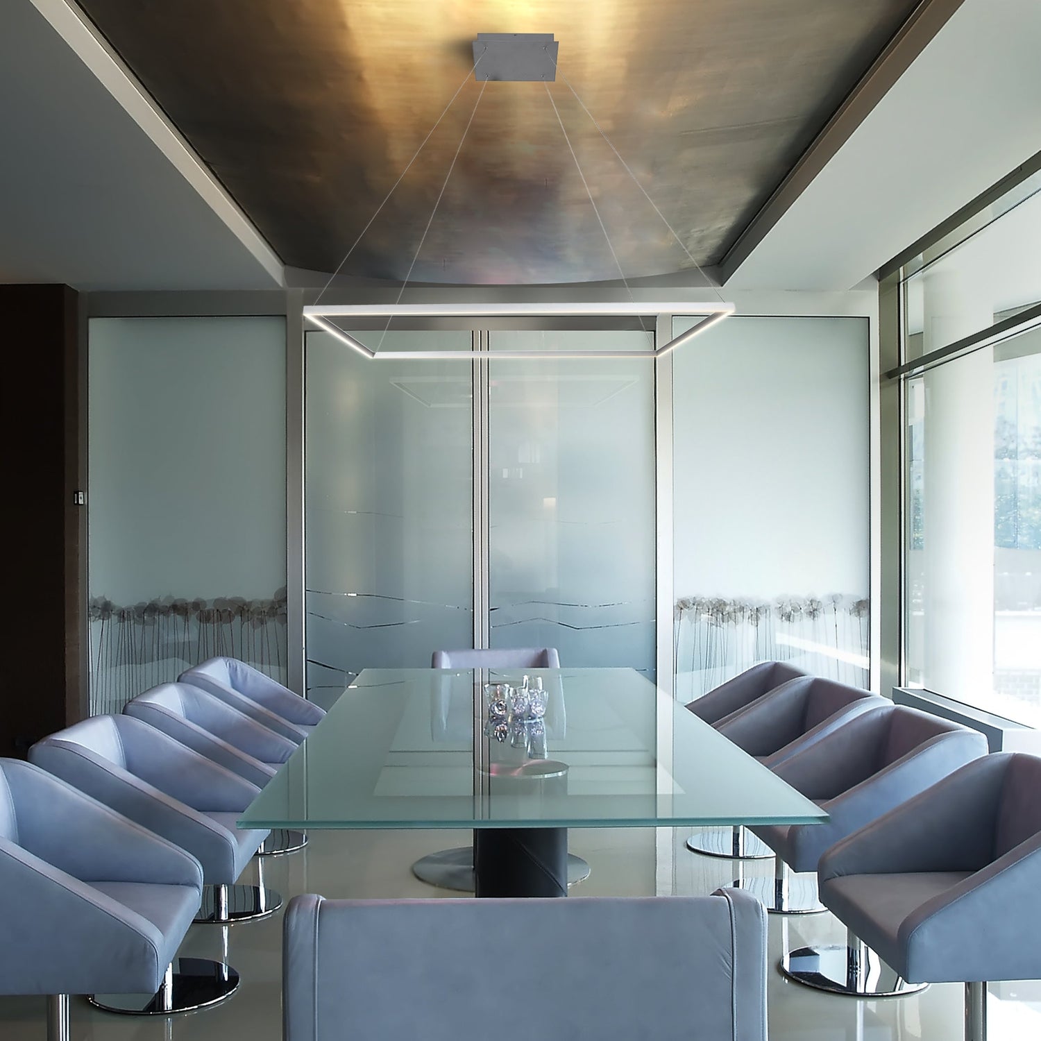 VONN Atria VMC35512AL 51" ETL Certified Integrated LED Chandelier Height Adjustable Pendant in Silver