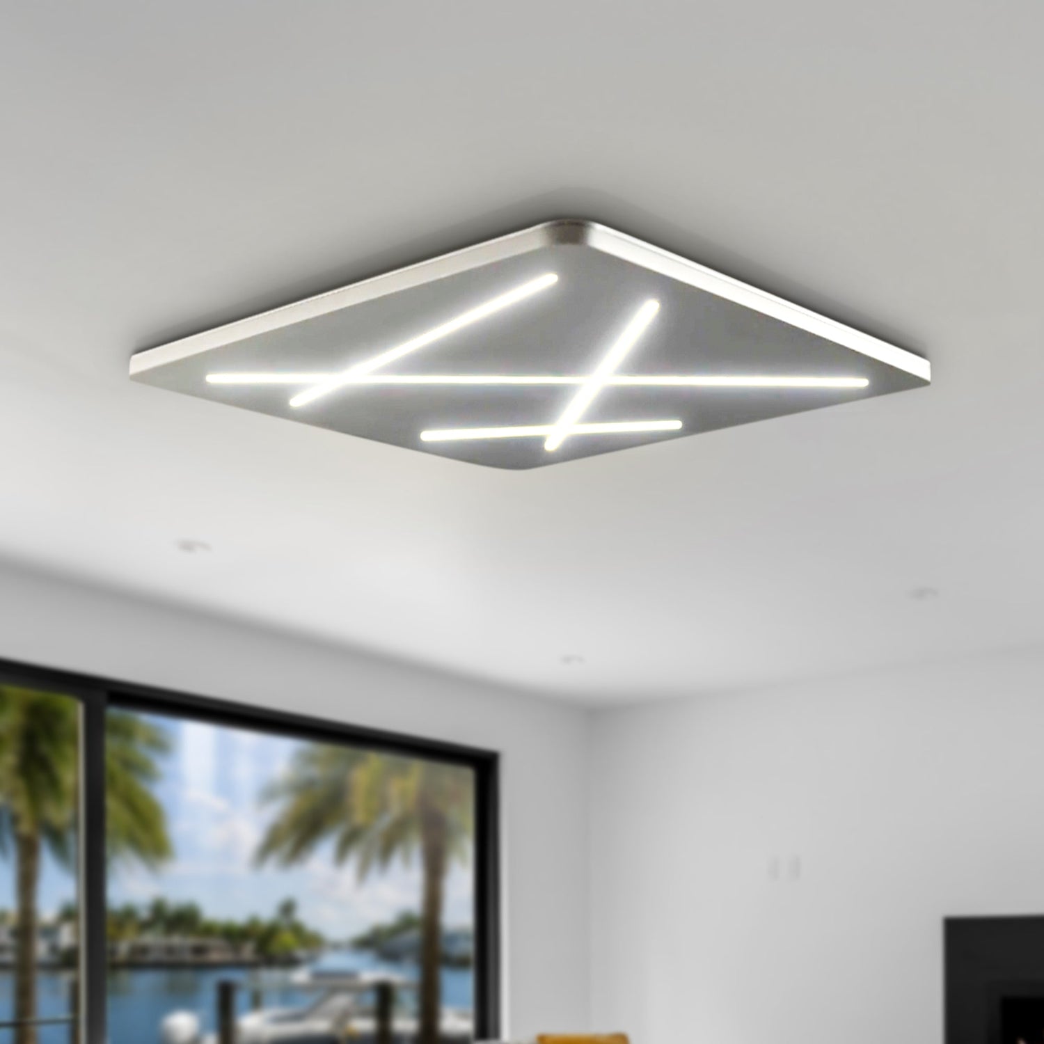 VONN Tureis VMCF41200AL 18" Integrated LED ETL Certified Ceiling Light Square Flush Mount in Silver