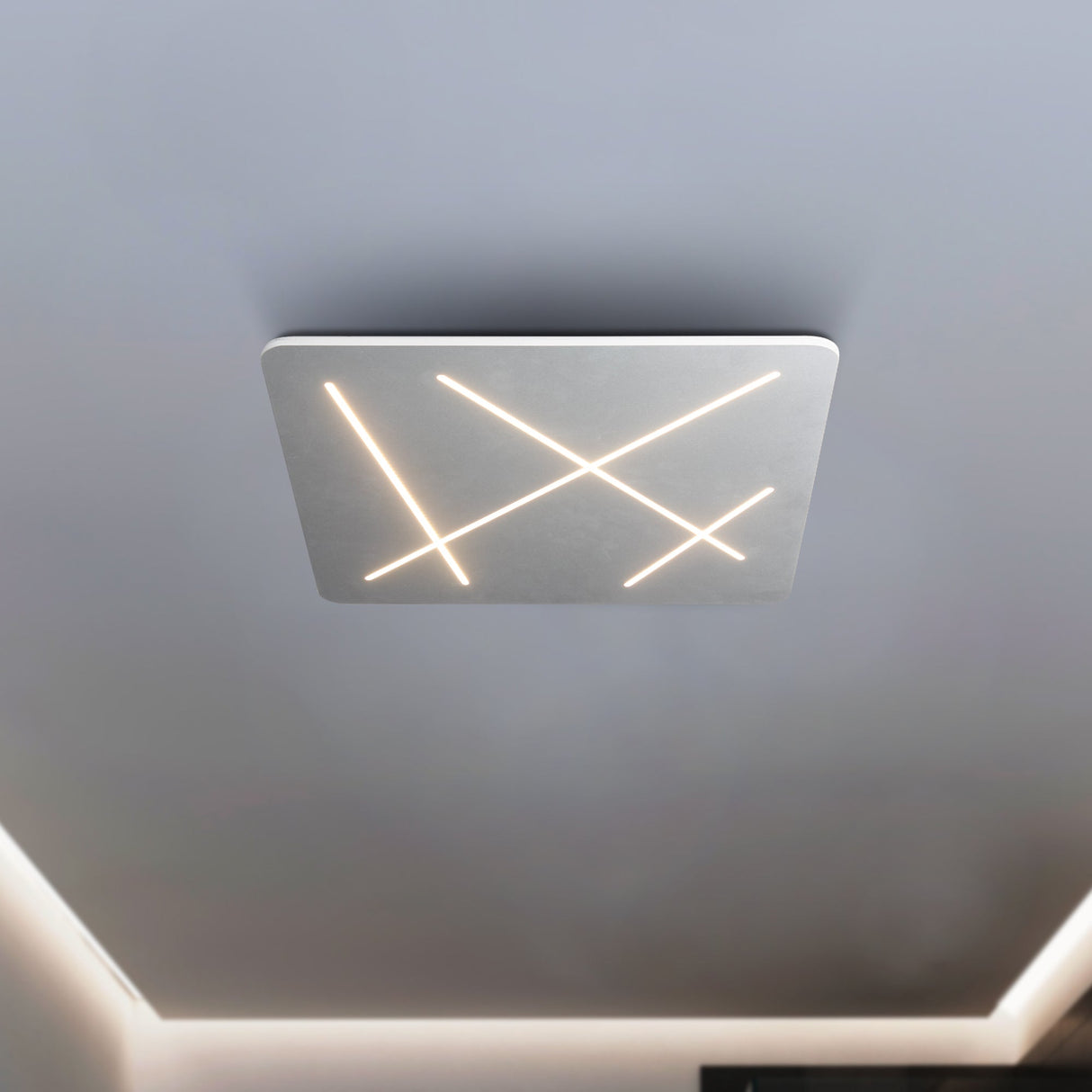 VONN Tureis VMCF41200AL 18" Integrated LED ETL Certified Ceiling Light Square Flush Mount in Silver