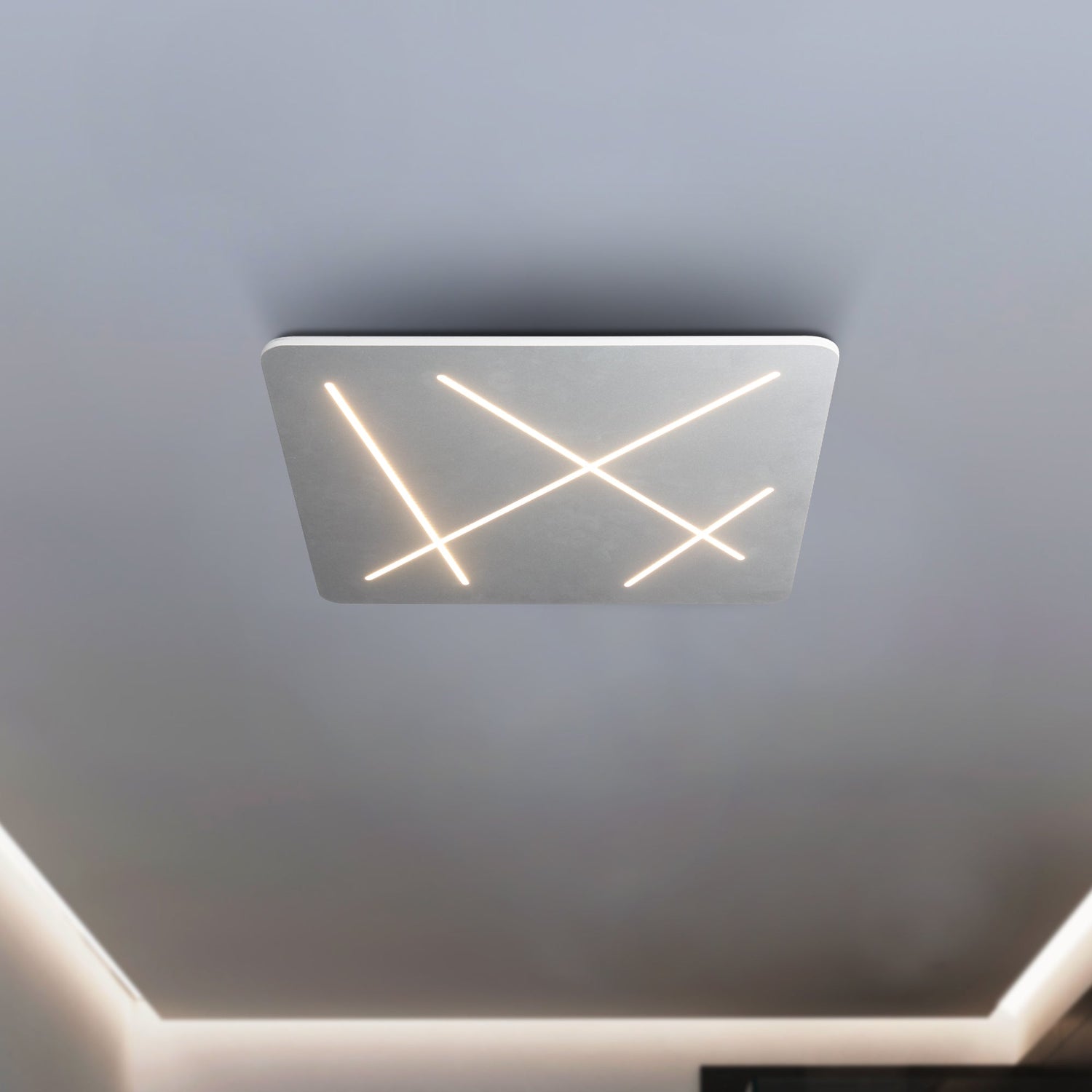 VONN Tureis VMCF41200AL 18" Integrated LED ETL Certified Ceiling Light Square Flush Mount in Silver