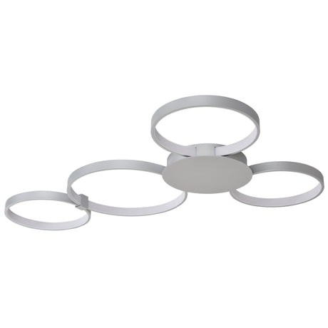 VONN Capella VMCF41500AL 43" Integrated LED ETL Certified Ceiling Light Multi-Ring Semi Flush in Silver