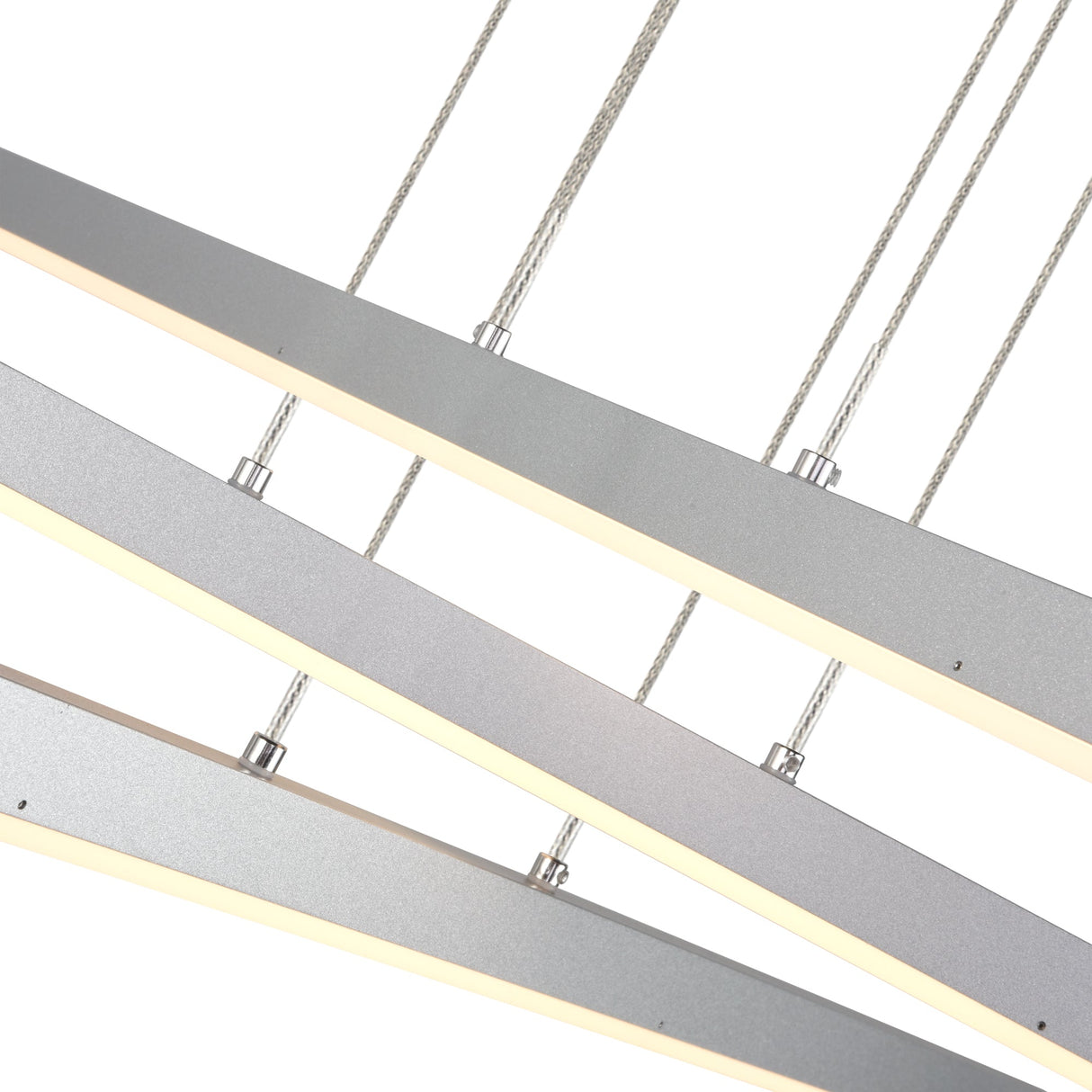VONN Sirius VMP25030AL 40" ETL Certified Integrated LED Pendant, Height Adjustable Chandelier in Silver