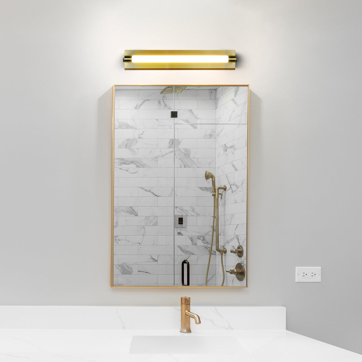 VONN Procyon VMW11800AB 24" Integrated LED ADA Compliant ETL Certified Bathroom Wall Lighting Fixture, Antique Brass