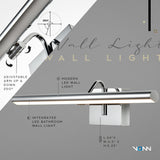 VONN Procyon VMW11900CH 24" Integrated LED ETL Certified Bathroom Wall Lighting Fixture, Chrome