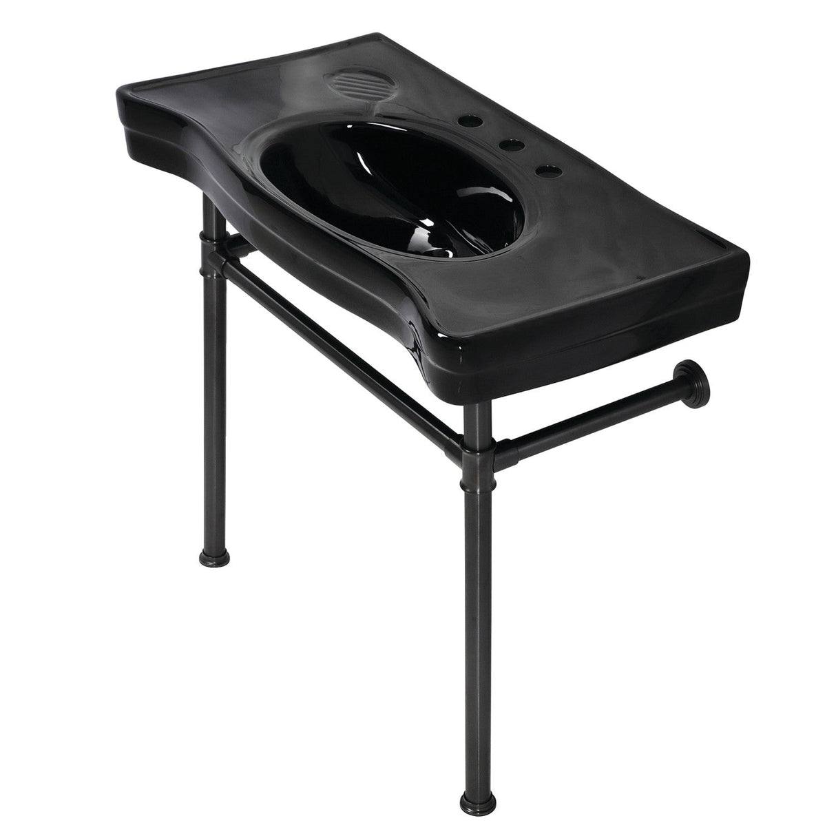 Imperial VPB136K5ST Vitreous China Console Sink, Black/Oil Rubbed Bronze