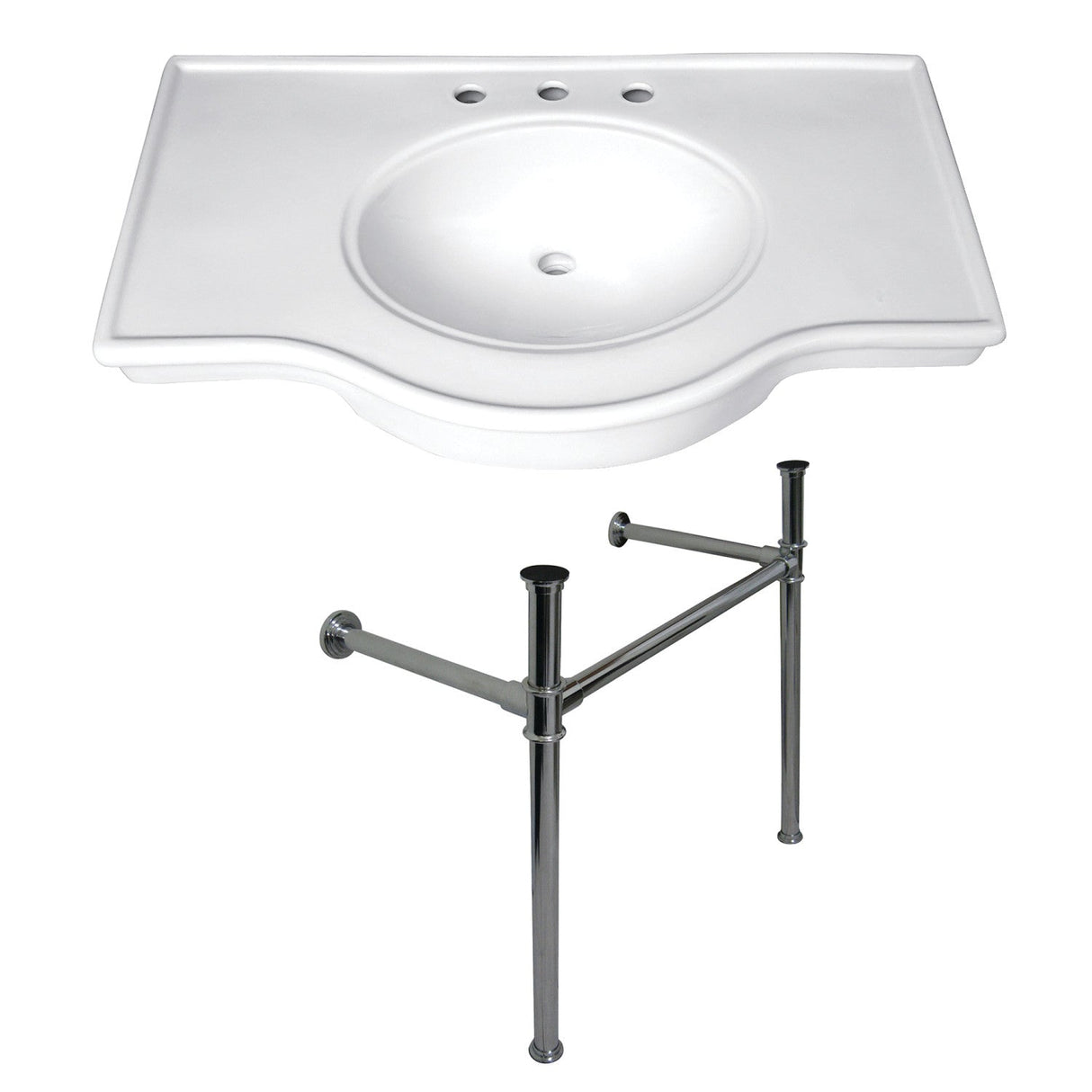 Templeton VPB1371ST Console Sink, White/Polished Chrome