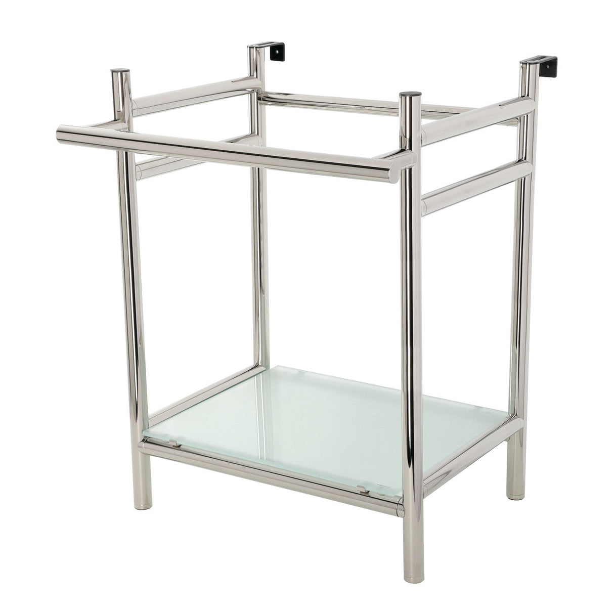 Fauceture VPB2216306 Console Sink Base with Glass Shelf, Frosted Glass/Polished Nickel