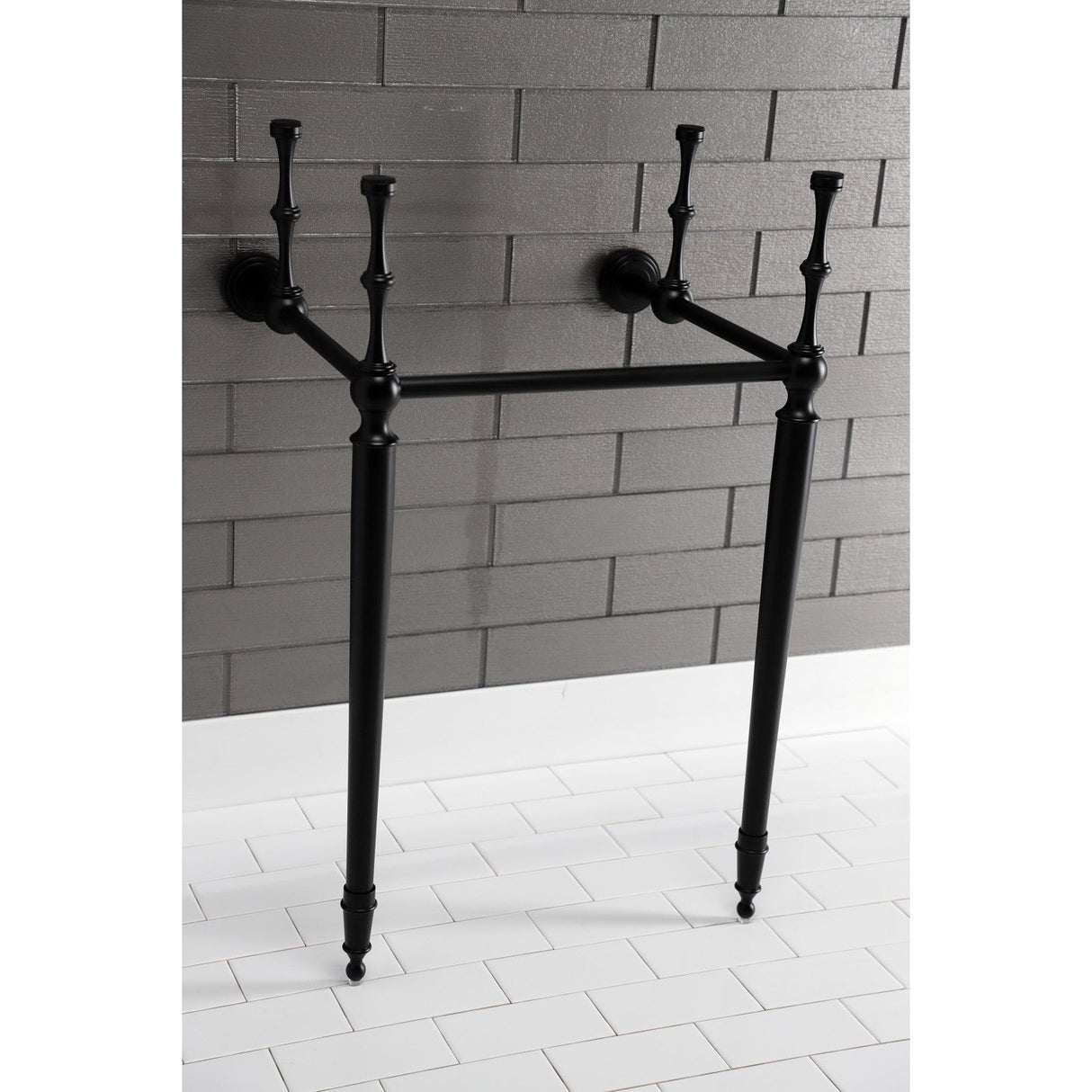 Edwardian VPB30160 Brass Console Sink Legs, Matte Black