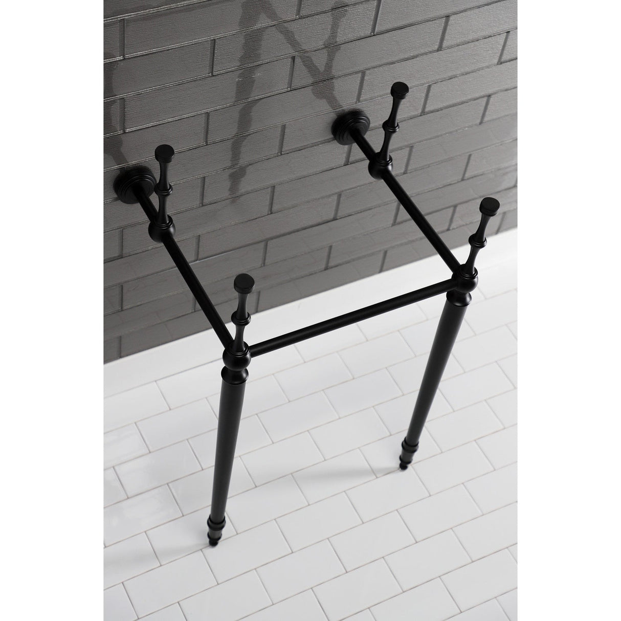 Edwardian VPB30160 Brass Console Sink Legs, Matte Black