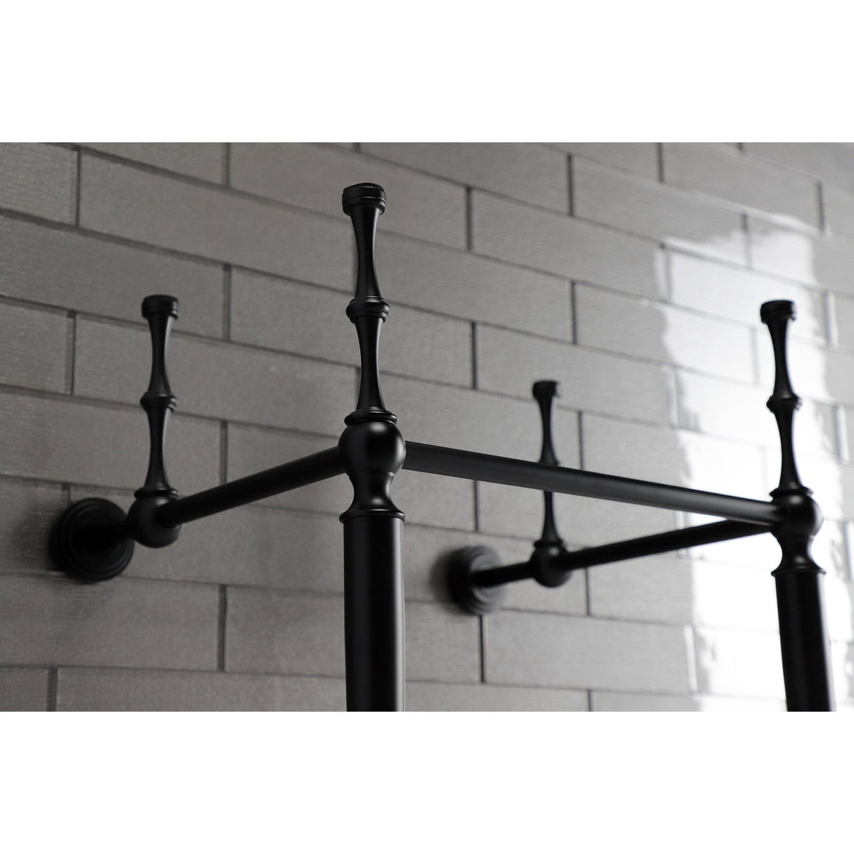 Edwardian VPB30160 Brass Console Sink Legs, Matte Black