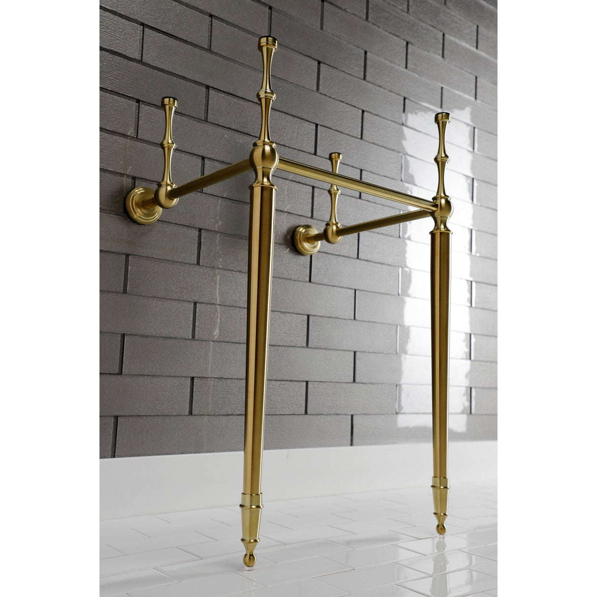 Edwardian VPB30167 Brass Console Sink Legs, Brushed Brass