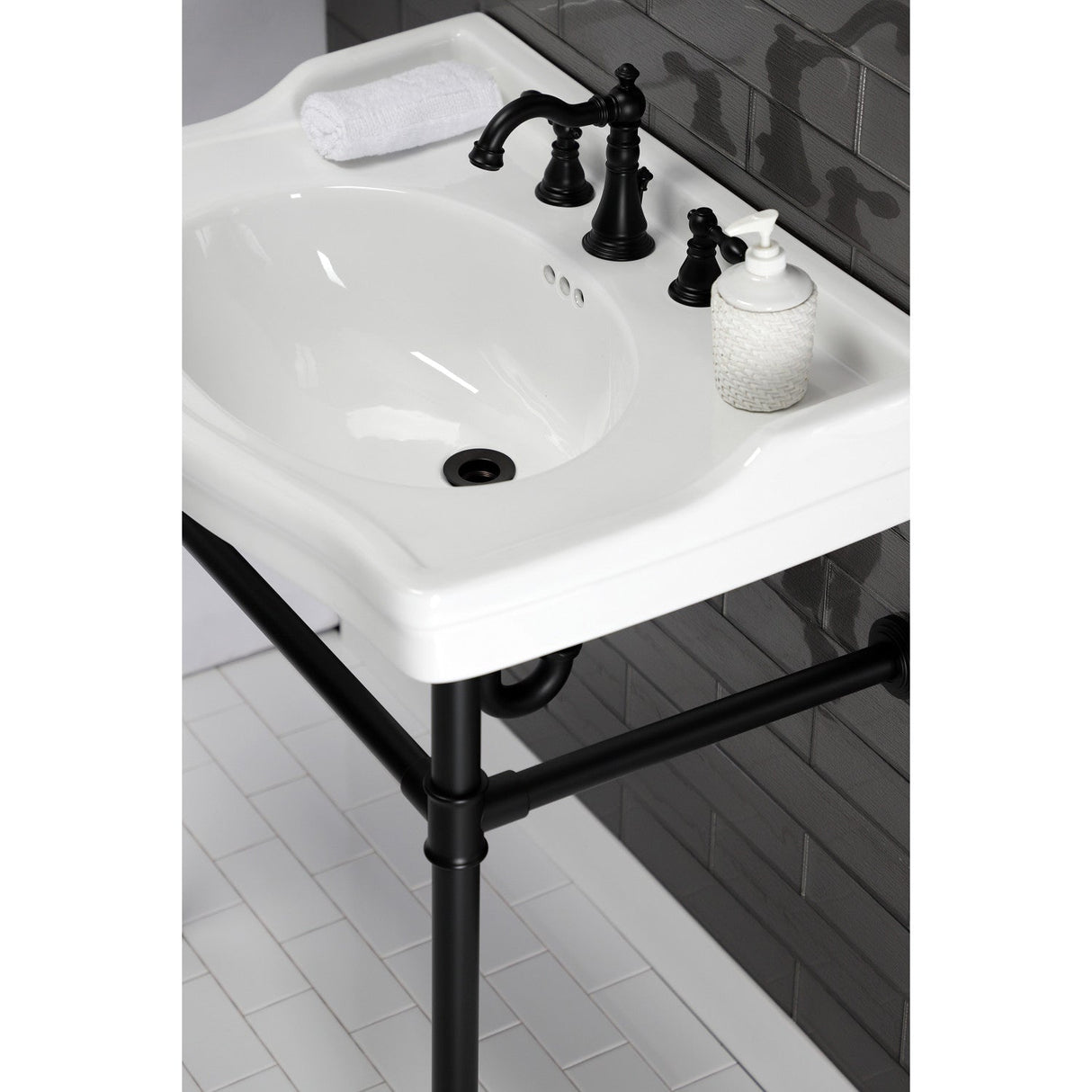 Fauceture VPB33080 Console Sink Legs, Matte Black