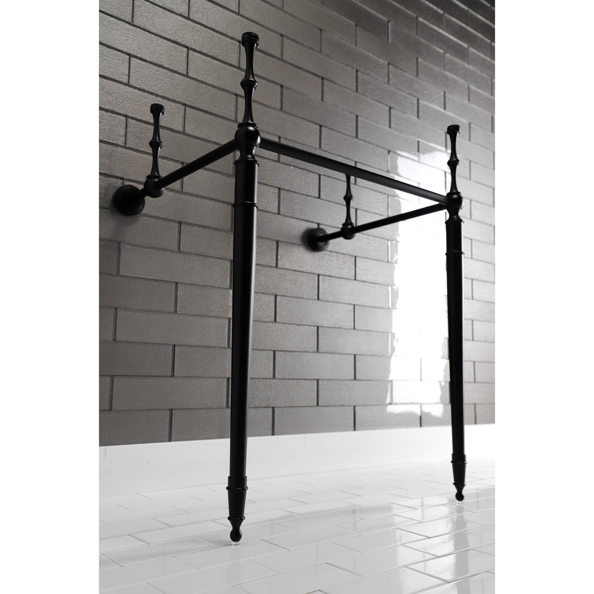 Edwardian VPB33220 Brass Console Sink Legs, Matte Black