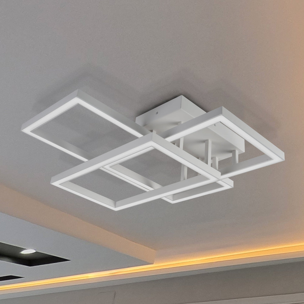 VONN Radium VRCF49103WH 28" Integrated LED ETL Certified Ceiling Lighting Rectangular Semi Flush in White