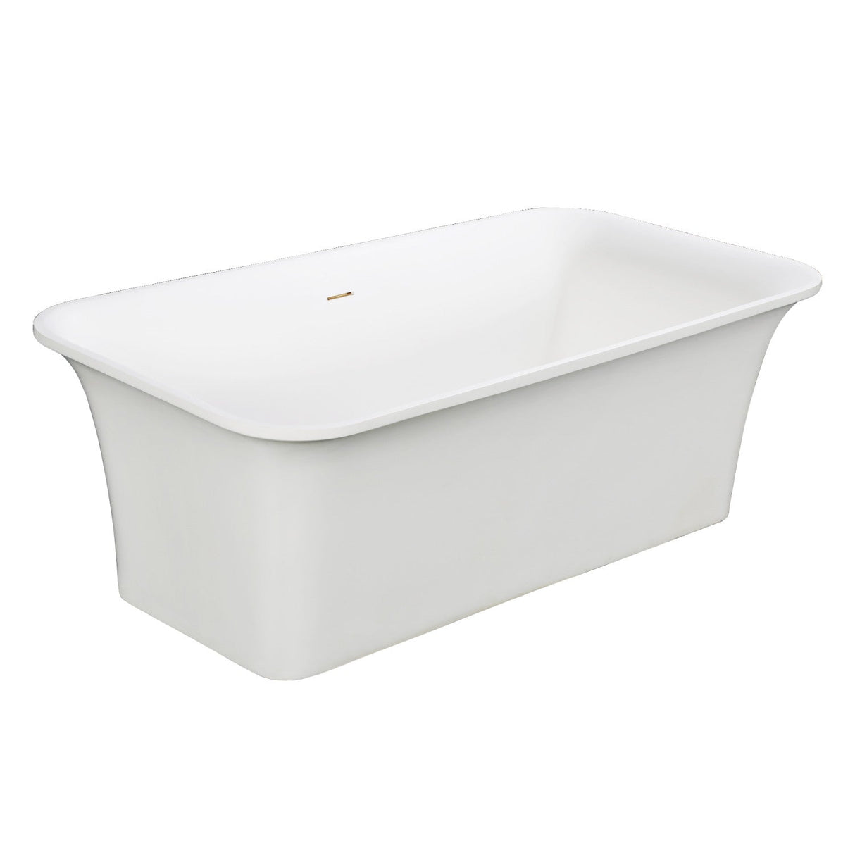 Arcticstone VRTSQ673624 67-Inch Solid Surface White Stone Freestanding Tub with Drain, Matte White