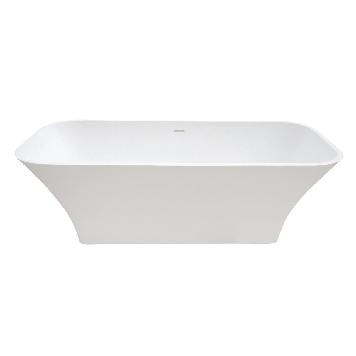 Arcticstone VRTSQ683222 69-Inch Solid Surface White Stone Freestanding Tub with Drain, Matte White