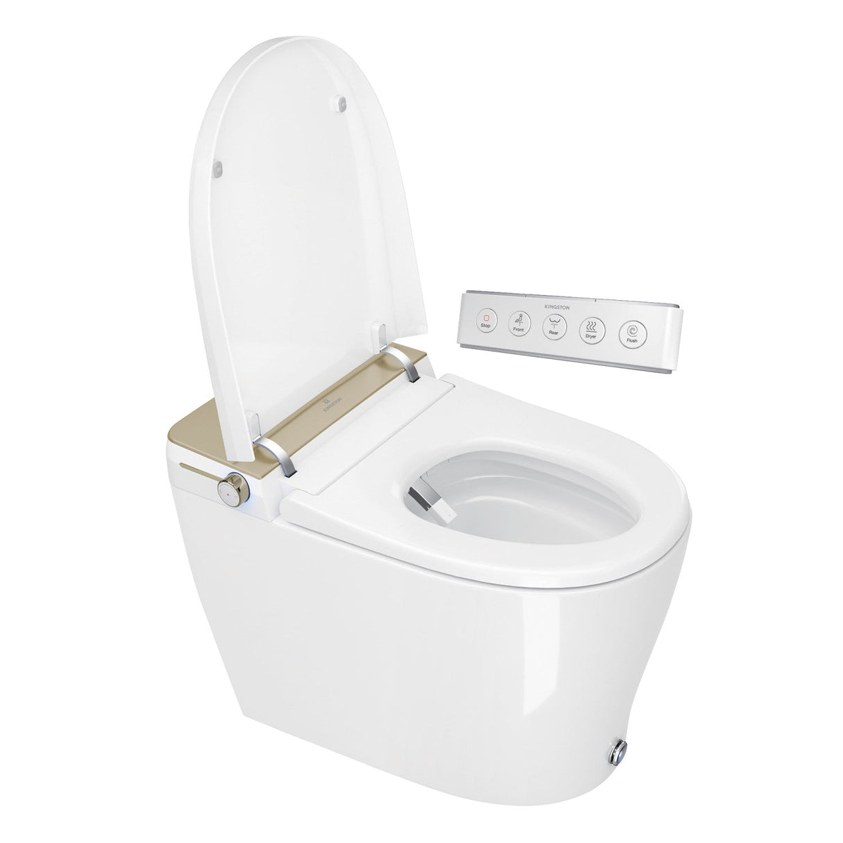 Kingston Sona VSC39917 - Edison Smart Toilet, White/Brushed Brass