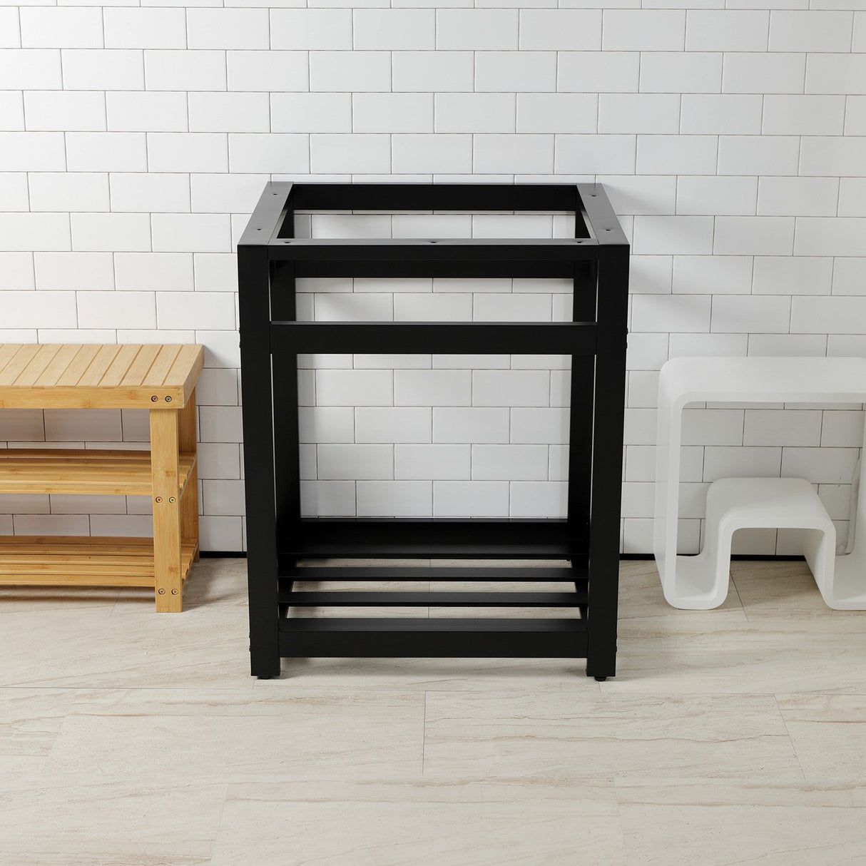 Kingston Commercial VSP2522A0 Steel Console Sink Base, Matte Black