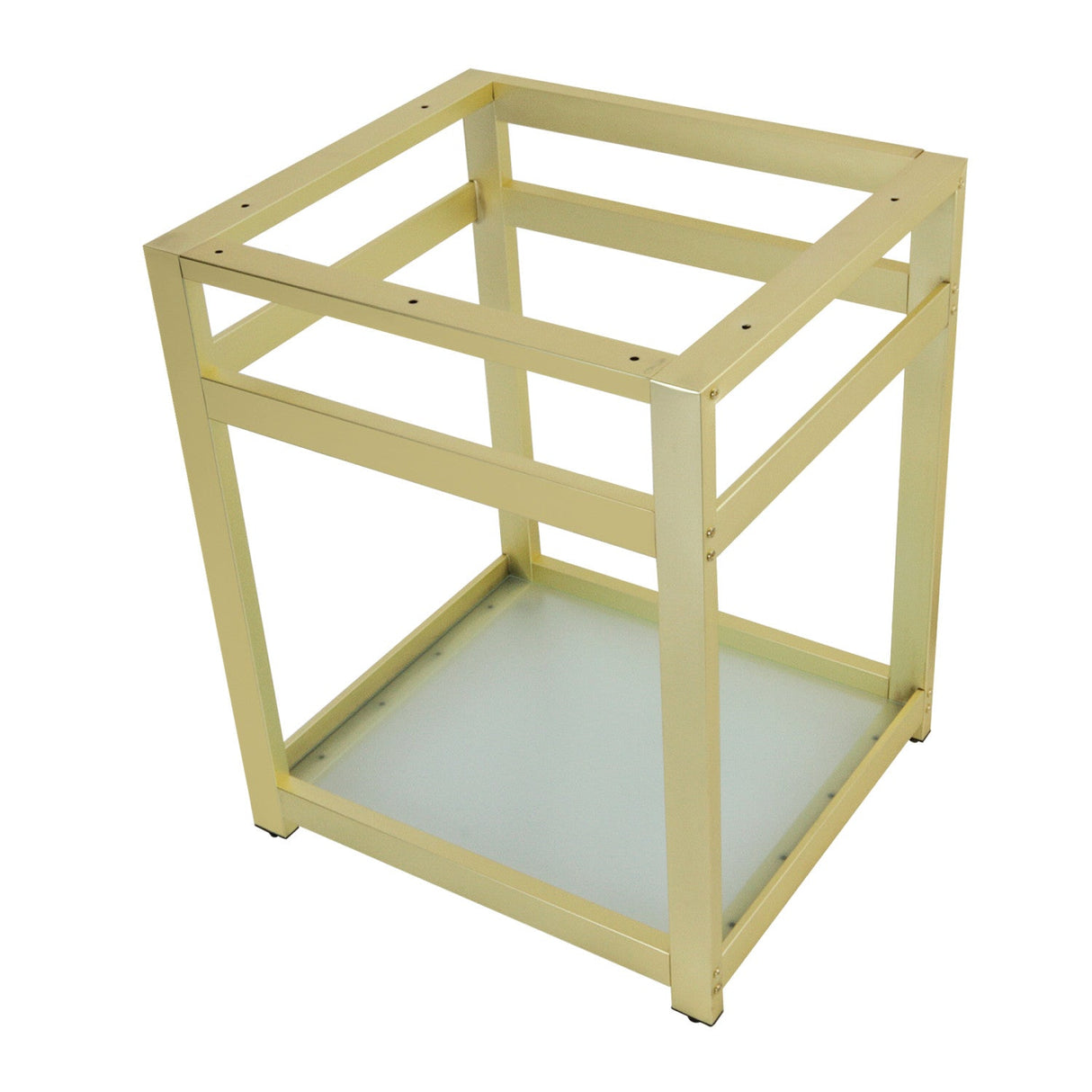 Kingston Commercial VSP2522B7 Steel Console Sink Base with Glass Shelf, Frosted Glass/Brushed Brass
